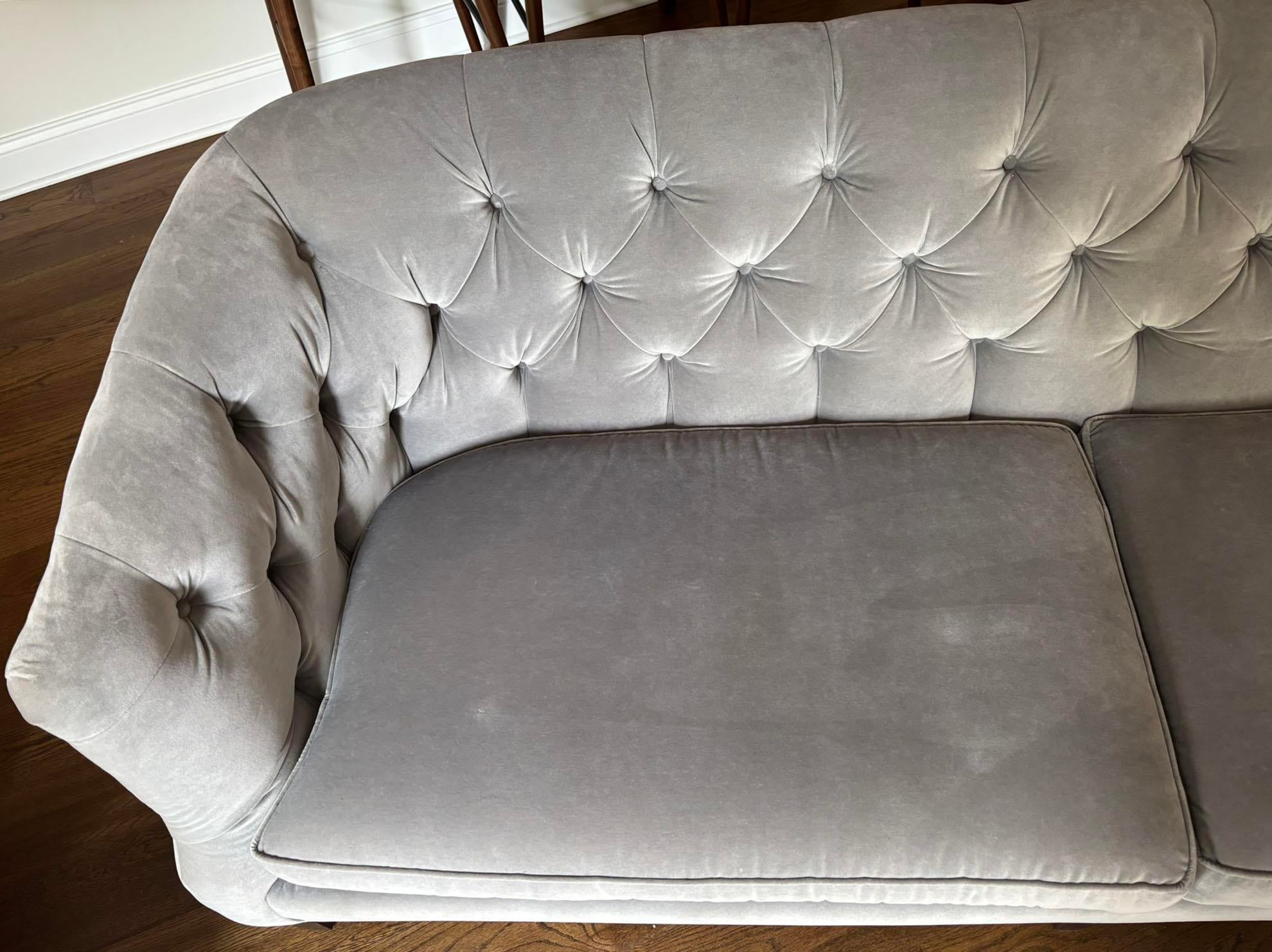 Grey Velvet Sherrill Sofa Chairish