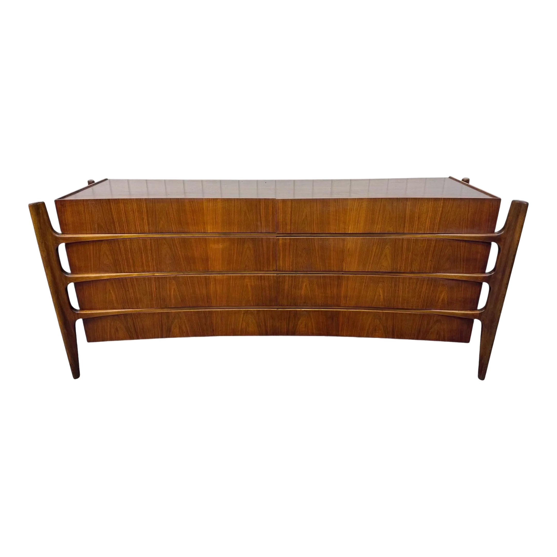Mid-Century Swedish Modern William Hinn Sculptural Walnut Dresser