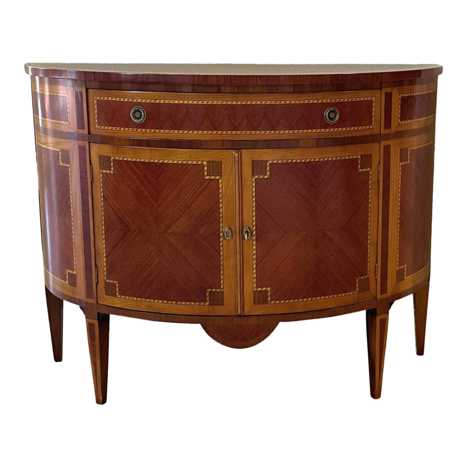 Decorative Crafts Federal Hepplewhite Style Mahogany Demilune Server Chest Chairish