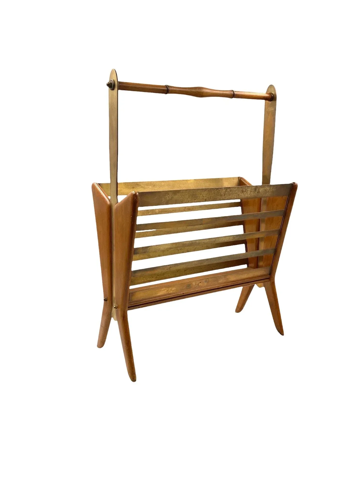 Mid-Century Modern Brass Magazine Rack, Ico E Luisa Parisi Italy 1950