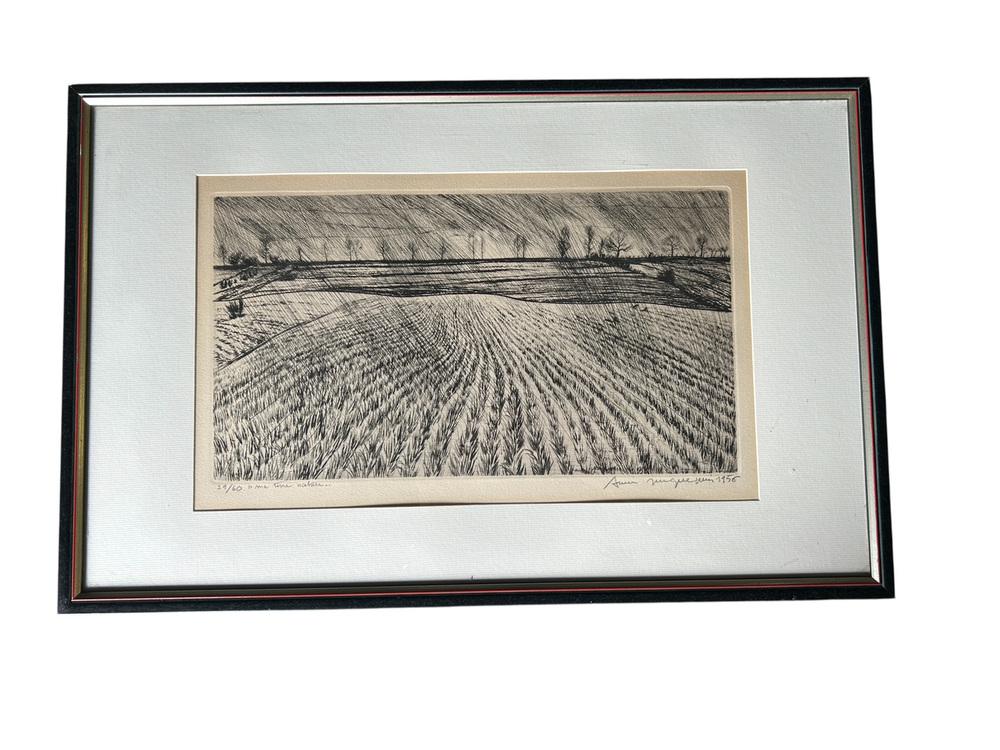 André Jacquemin, My Native Land, 1956, Engraving