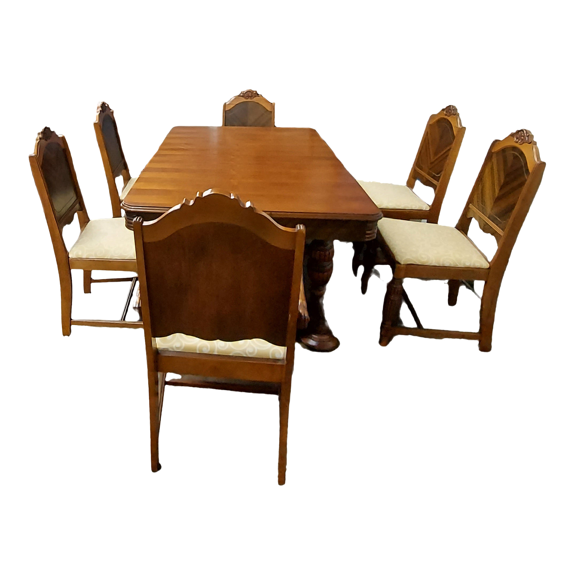 1930s Art Deco Dining Room Table and Chairs Set of 7 Chairish