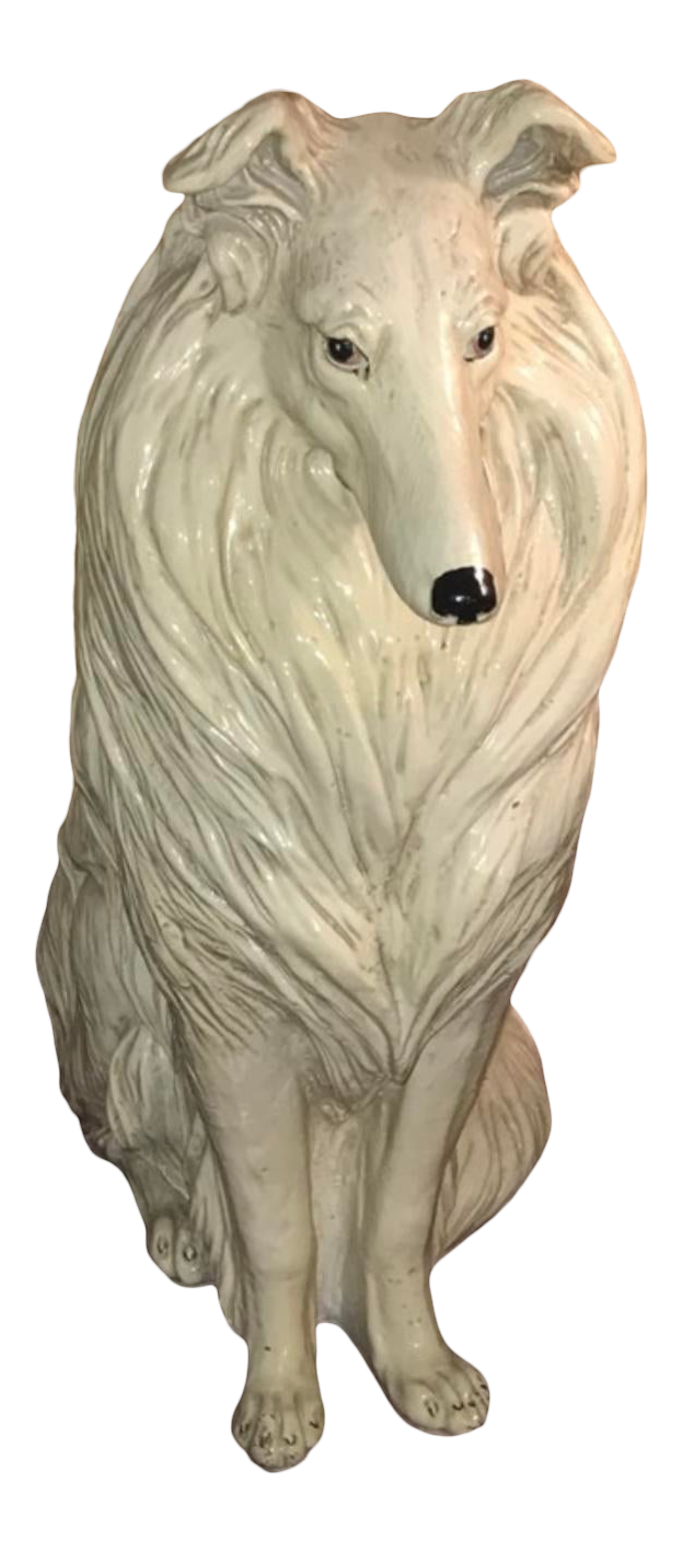 Mid 20th Century Hollywood Regency Collie Life Size Dog Statue Chairish