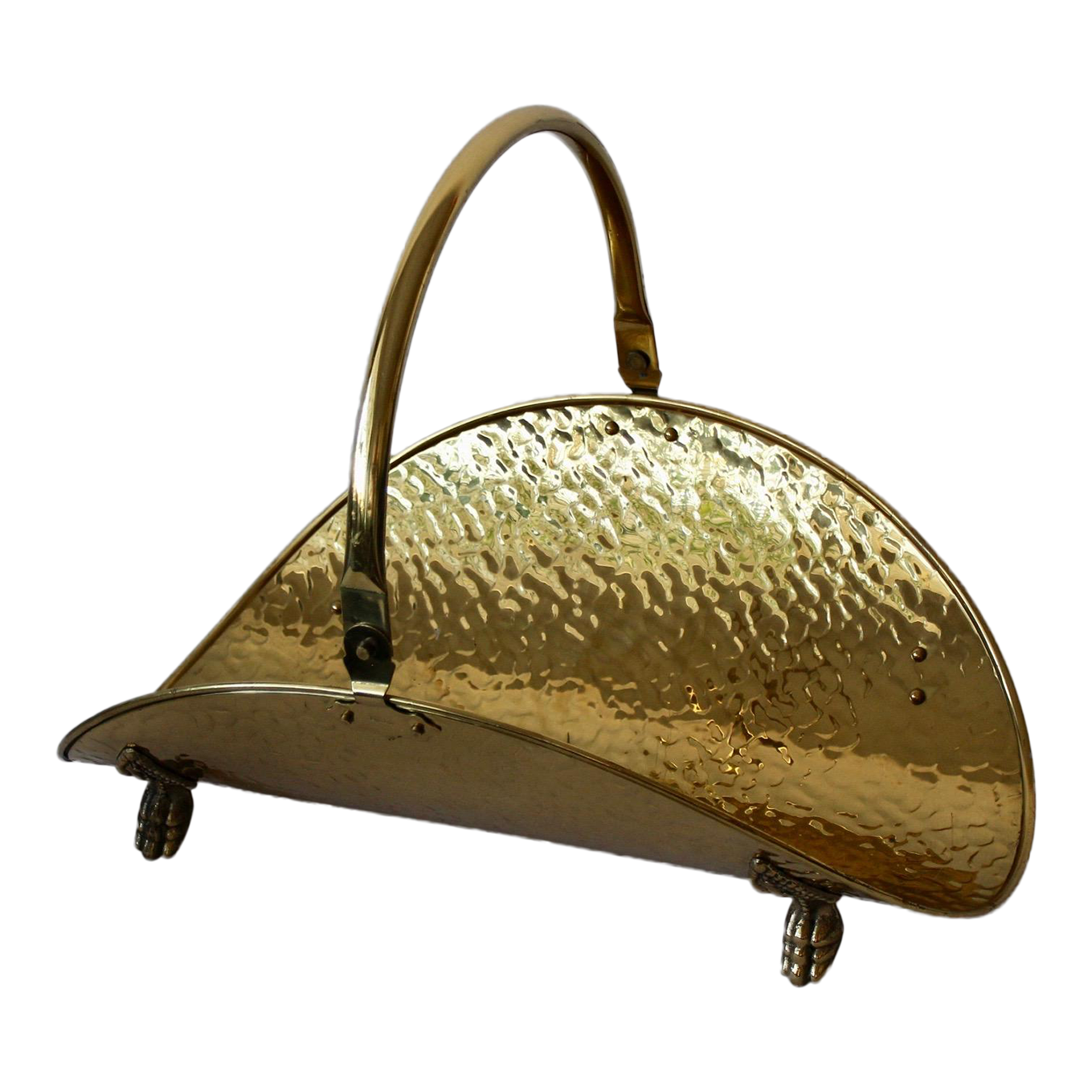 Vintage English Regency Brass Firewood Log Holder | Chairish