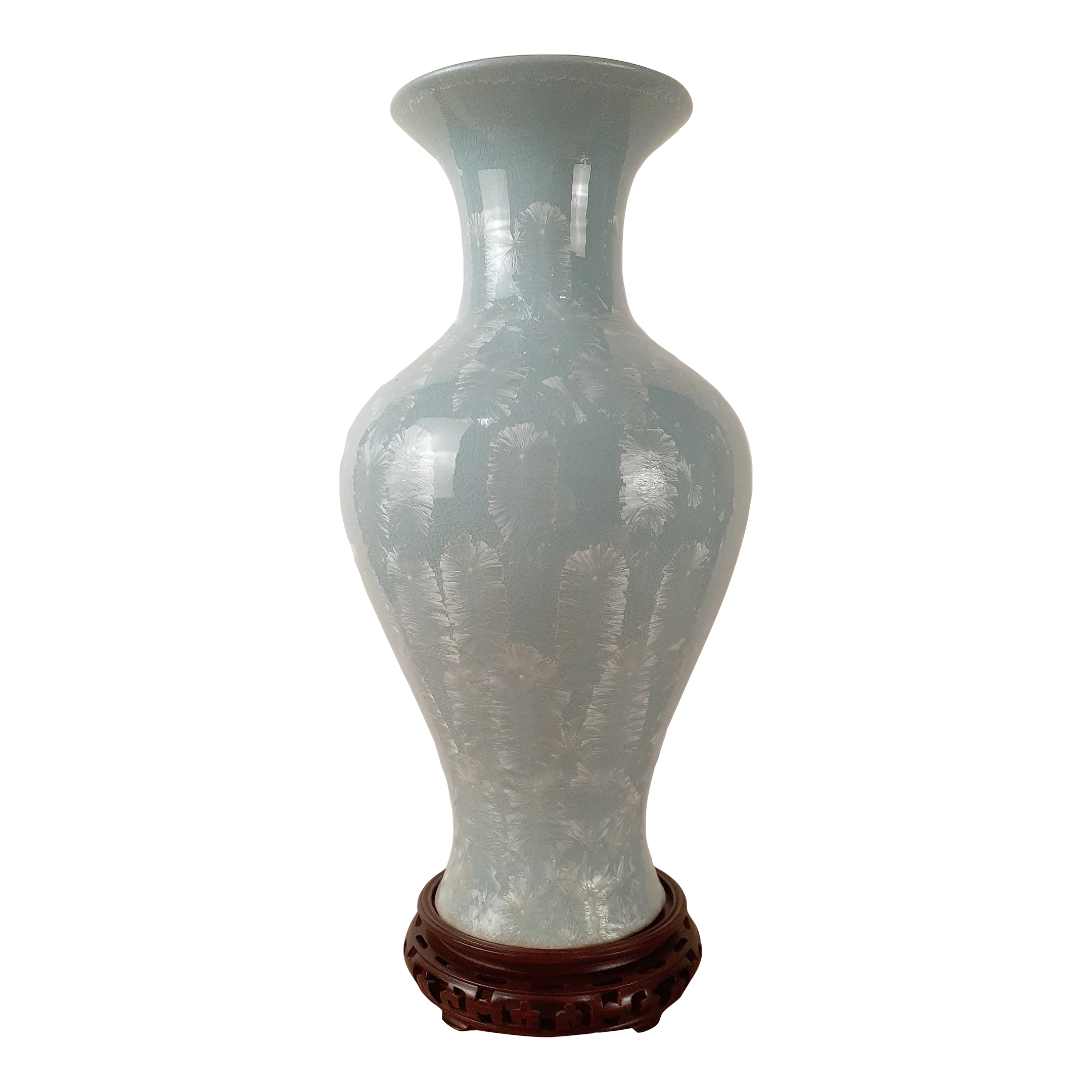 Early 20th Century Chinese Porcelain Guan Yao Sky Blue Fengweizun Vase