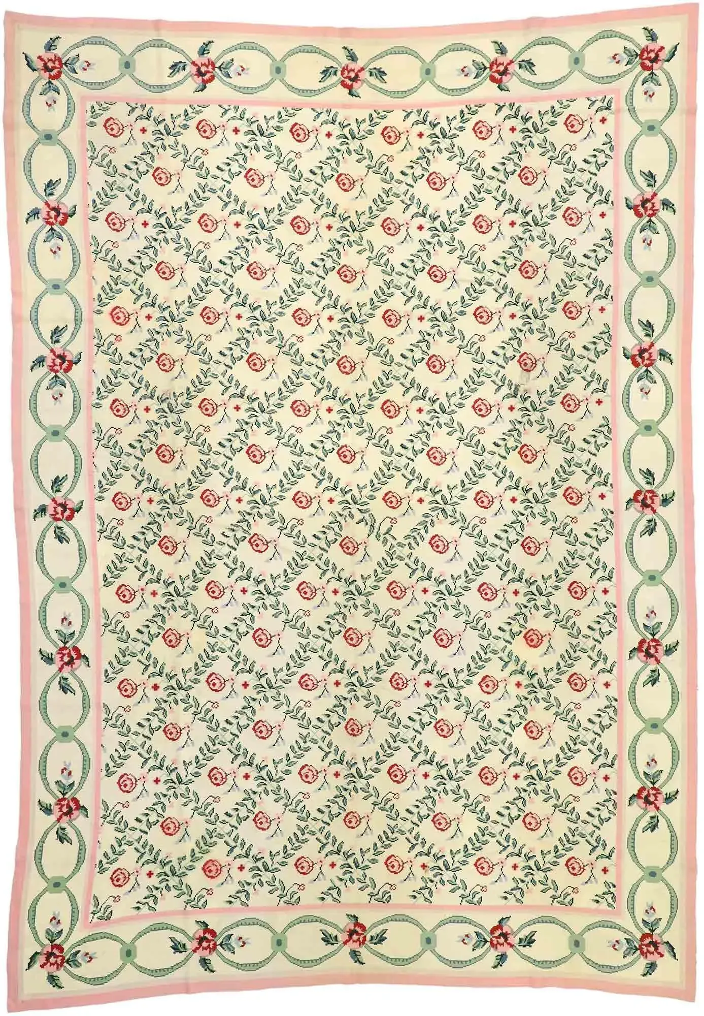 ヨーロッパアート　額縁セット　NEEDLEPOINT Vintage Vintage Folk Art Scandinavian Style Needlepoint Framed