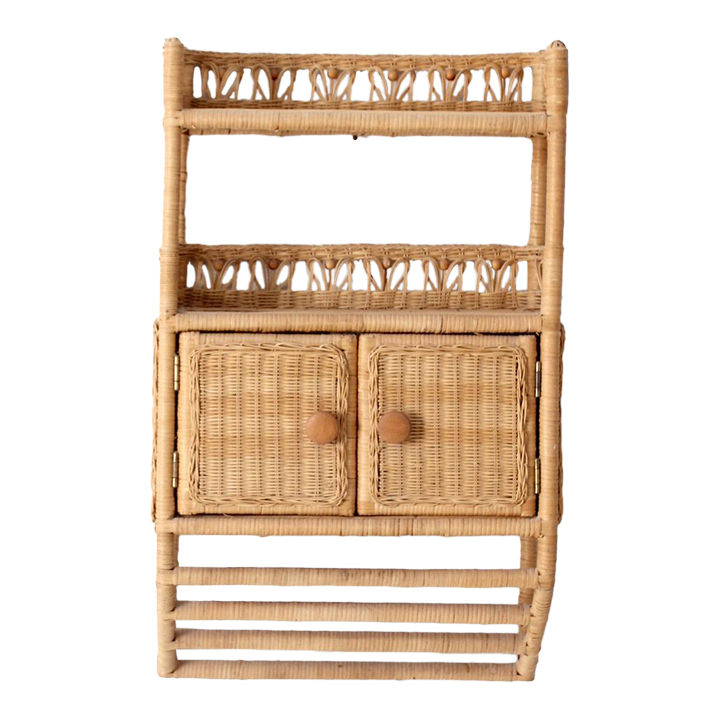 Vintage Rattan & Wicker Wall Shelf Chairish