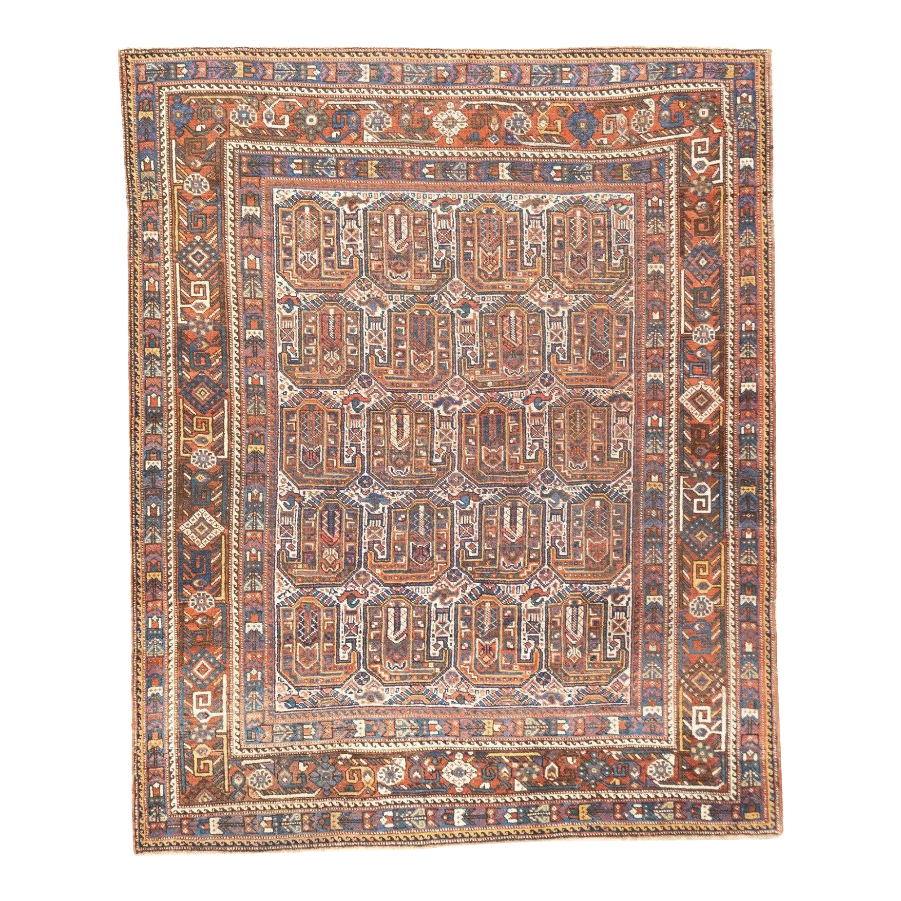 Antique Khamseh Rug 4'10'' x 5'11'' | Chairish