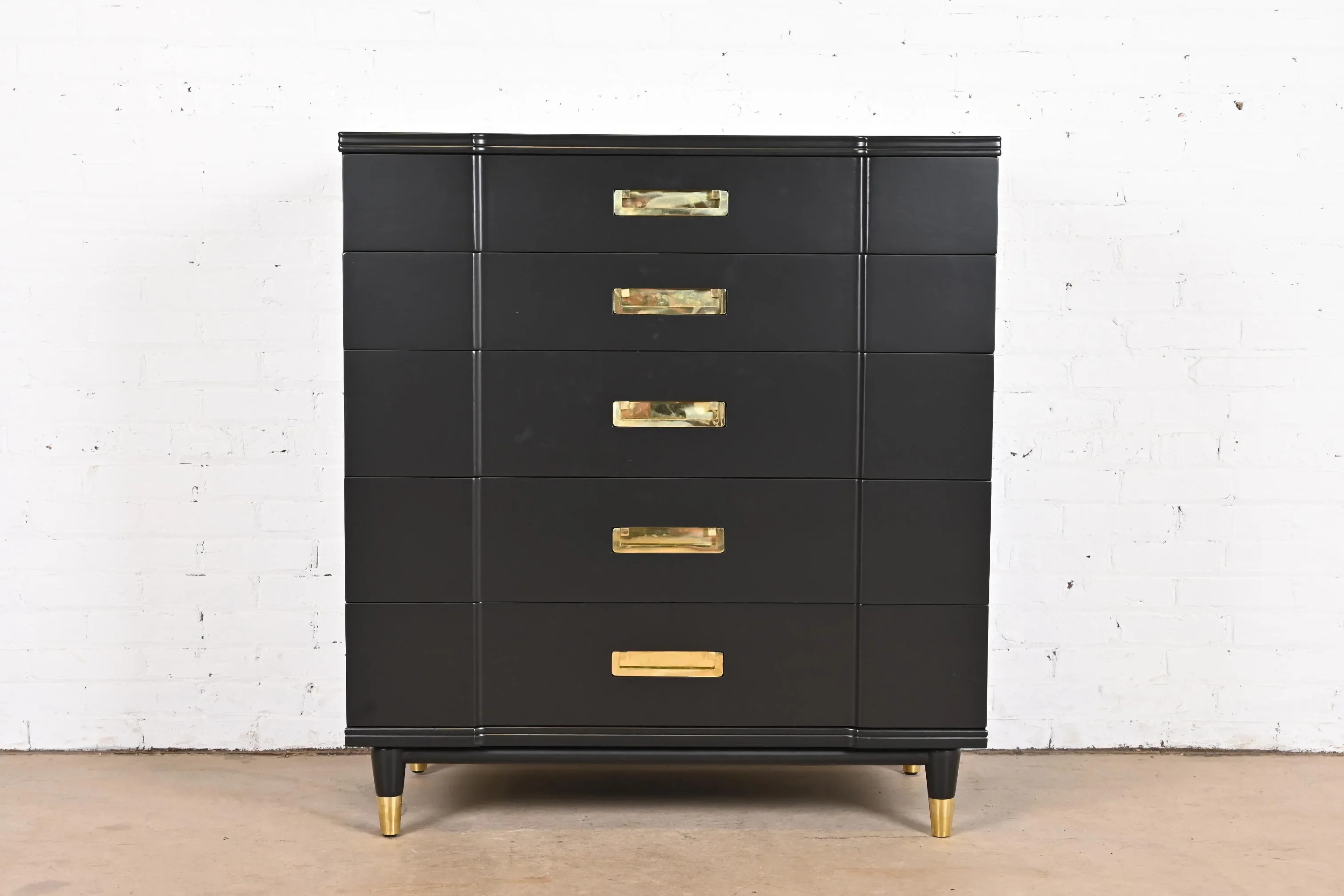 black campaign dresser and accessories. Campaign Dresser 6 Drawers
