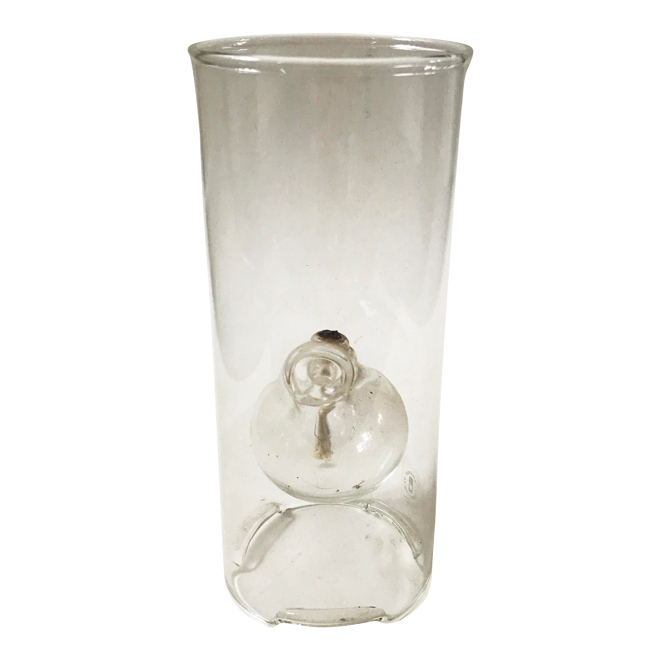 Late 20th Century Wolfard Hand Blown Art Glass Oil Lamp With Wick