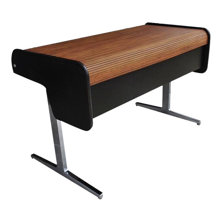 1970s MidCentury Action Office Roll Top Desk Attributed to