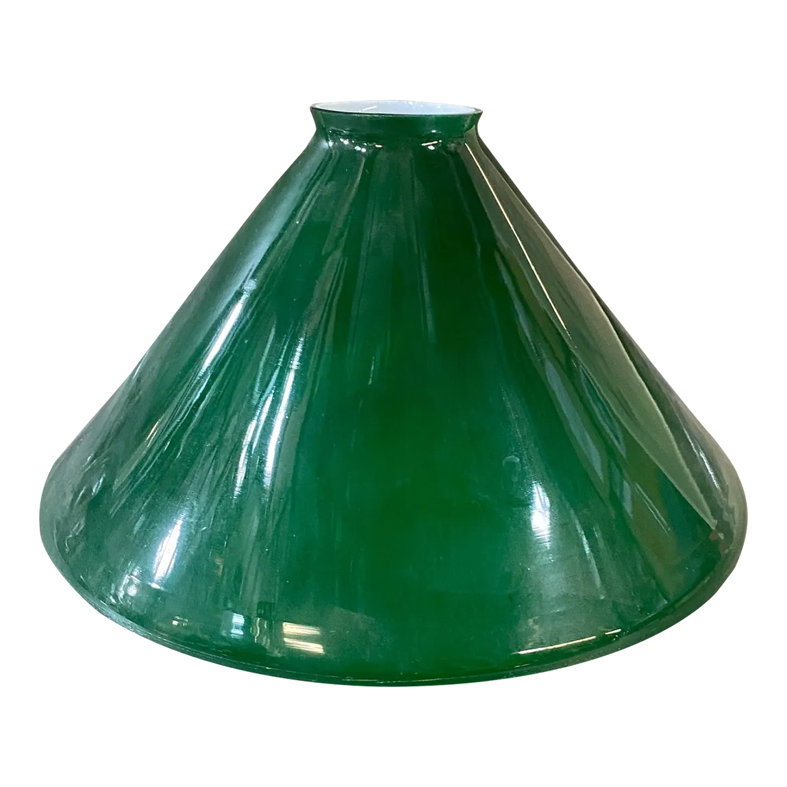 Vintage Early 20th Century Green Glass Lamp Shade Made in Poland Chairish