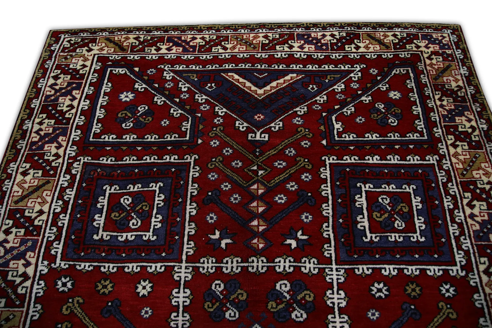 120×201 &quot;Magic hour” ViNTAGE TURKiSH RUG 1960s Red Vintage Turkish Rug 6'10
