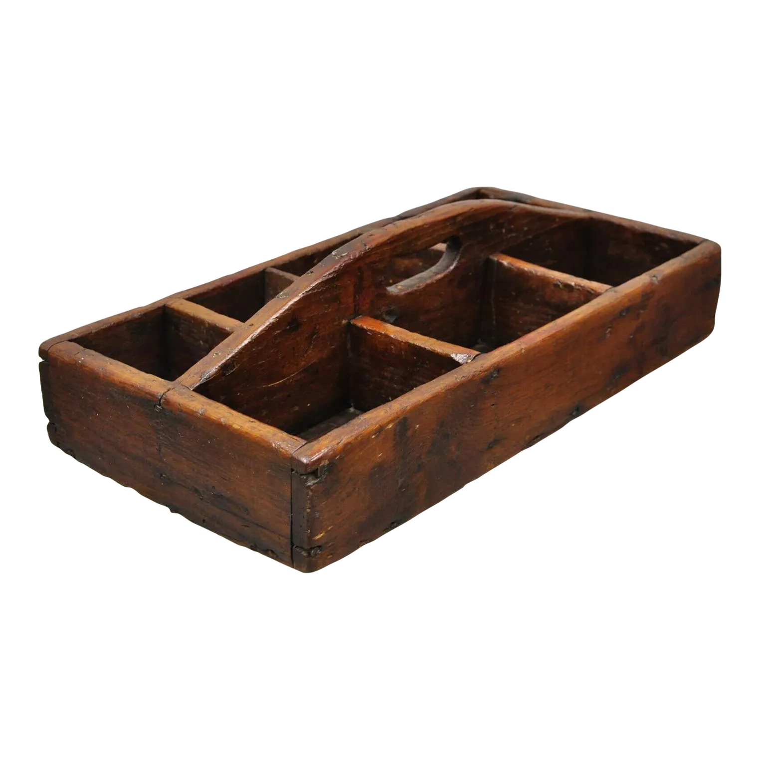 Antique French Provincial Country Wooden Storage Caddy Tool Box Desk