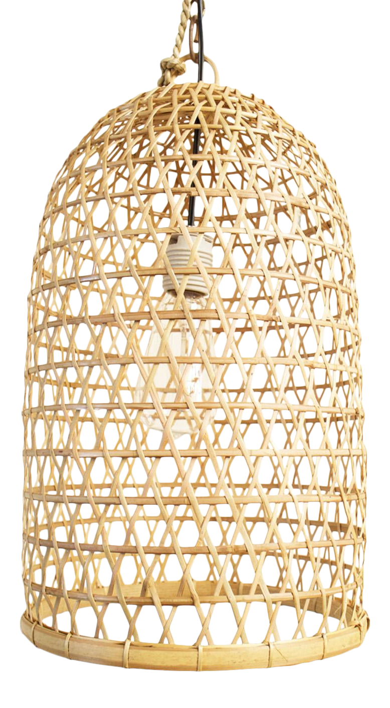 Bamboo Fish Basket Lantern Small Chairish