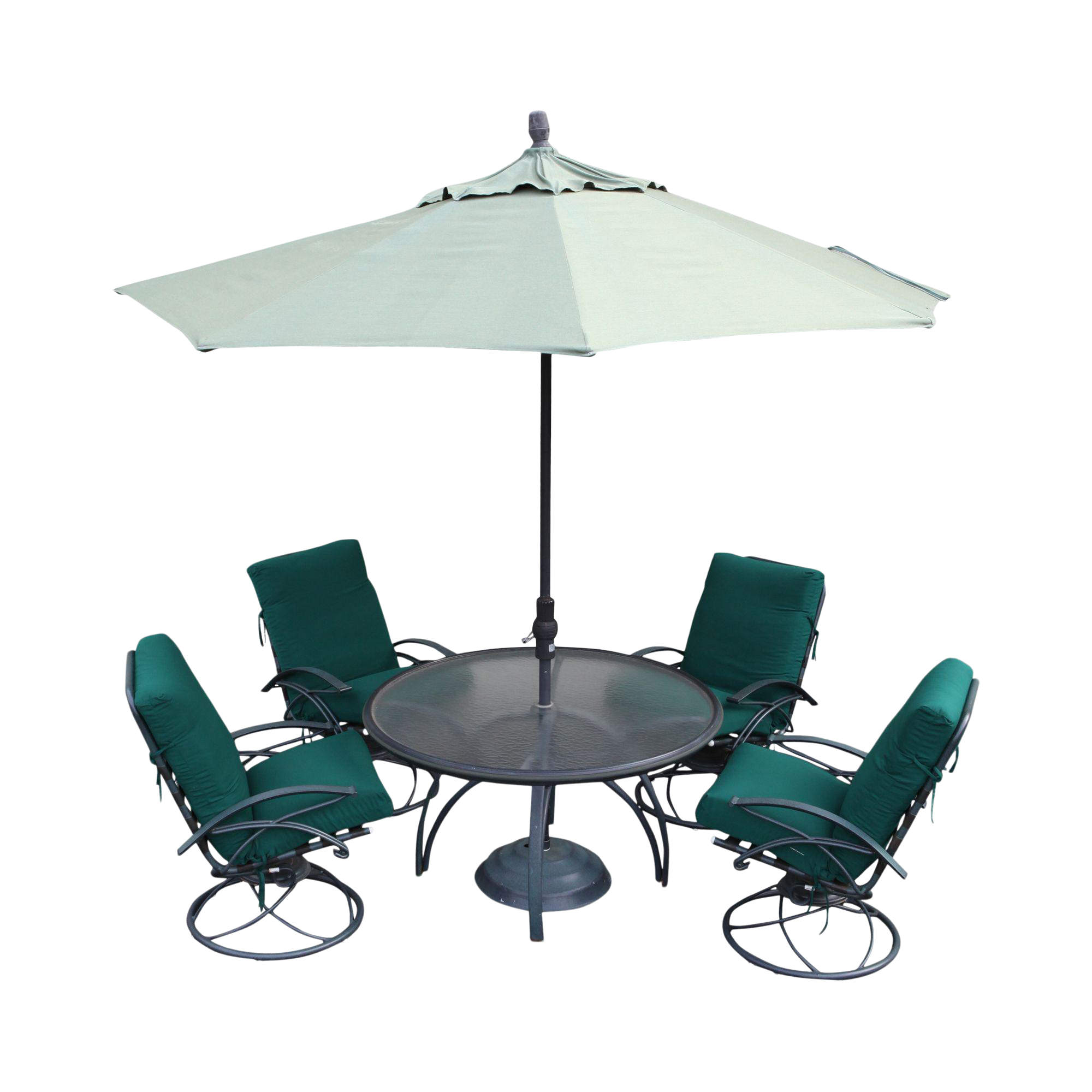 Homecrest Vintage 5 Piece Patio Dining Set Round Table 4 Swivel Rocking Chairs Chairish