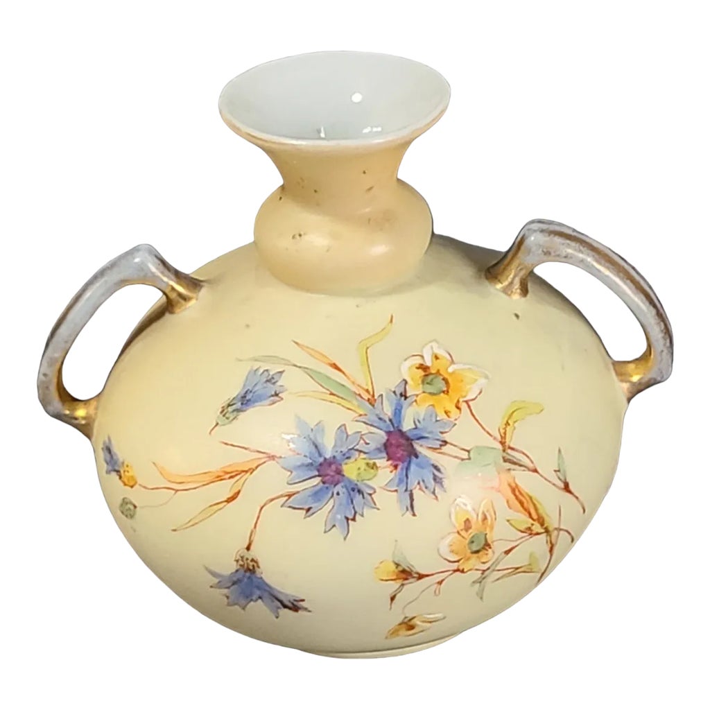 Antique Hand Painted Floral Two Handle Small Vase Rudolstadt Rw, Made ...