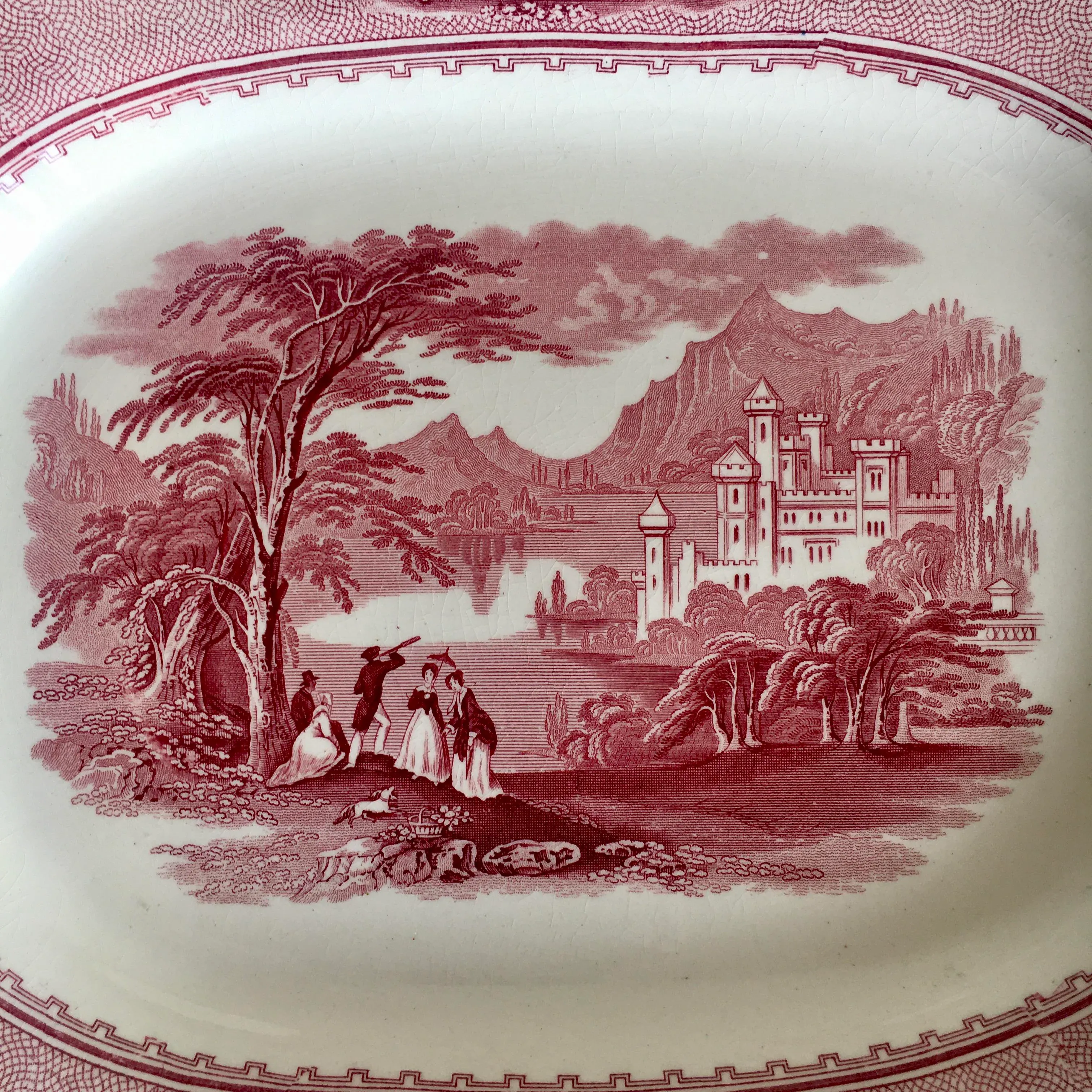 1834 Jenny Lind 1795 Pattern Staffordshire Platter/Dish | Chairish
