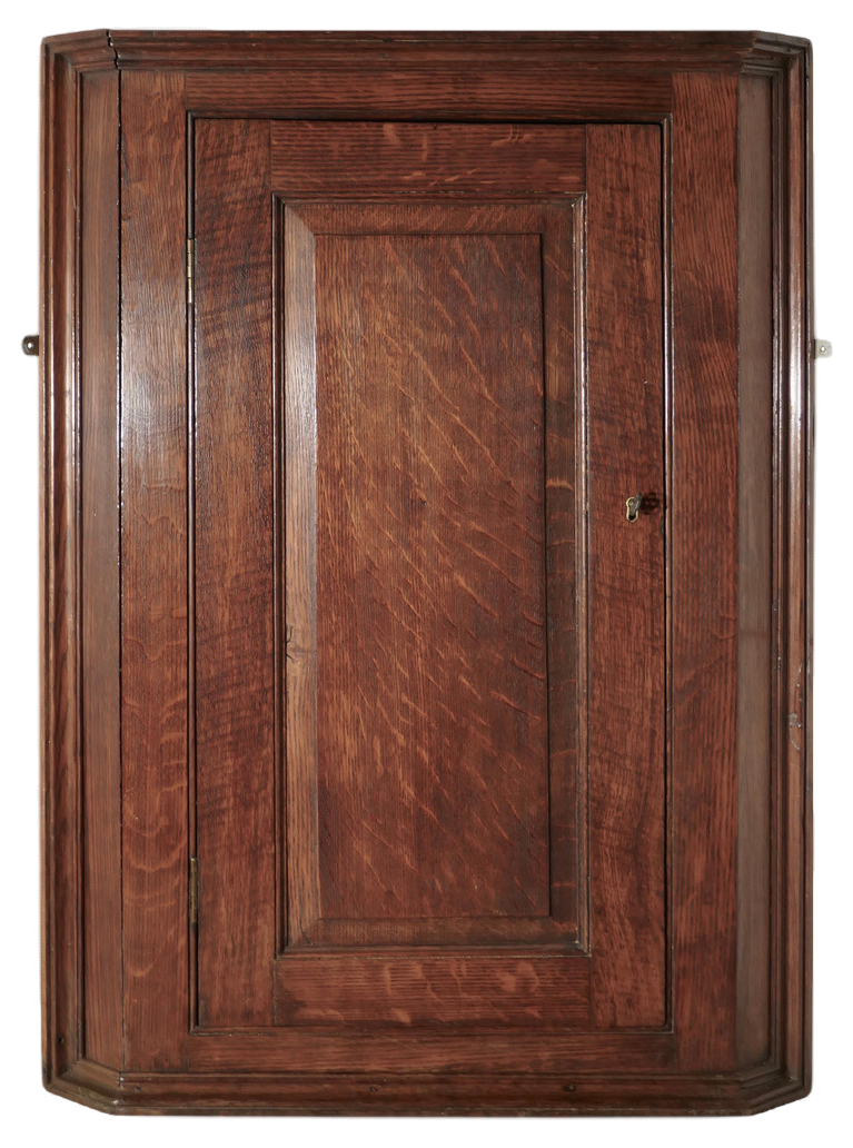 18th Century Country Oak Corner Cupboard, 1750s Chairish