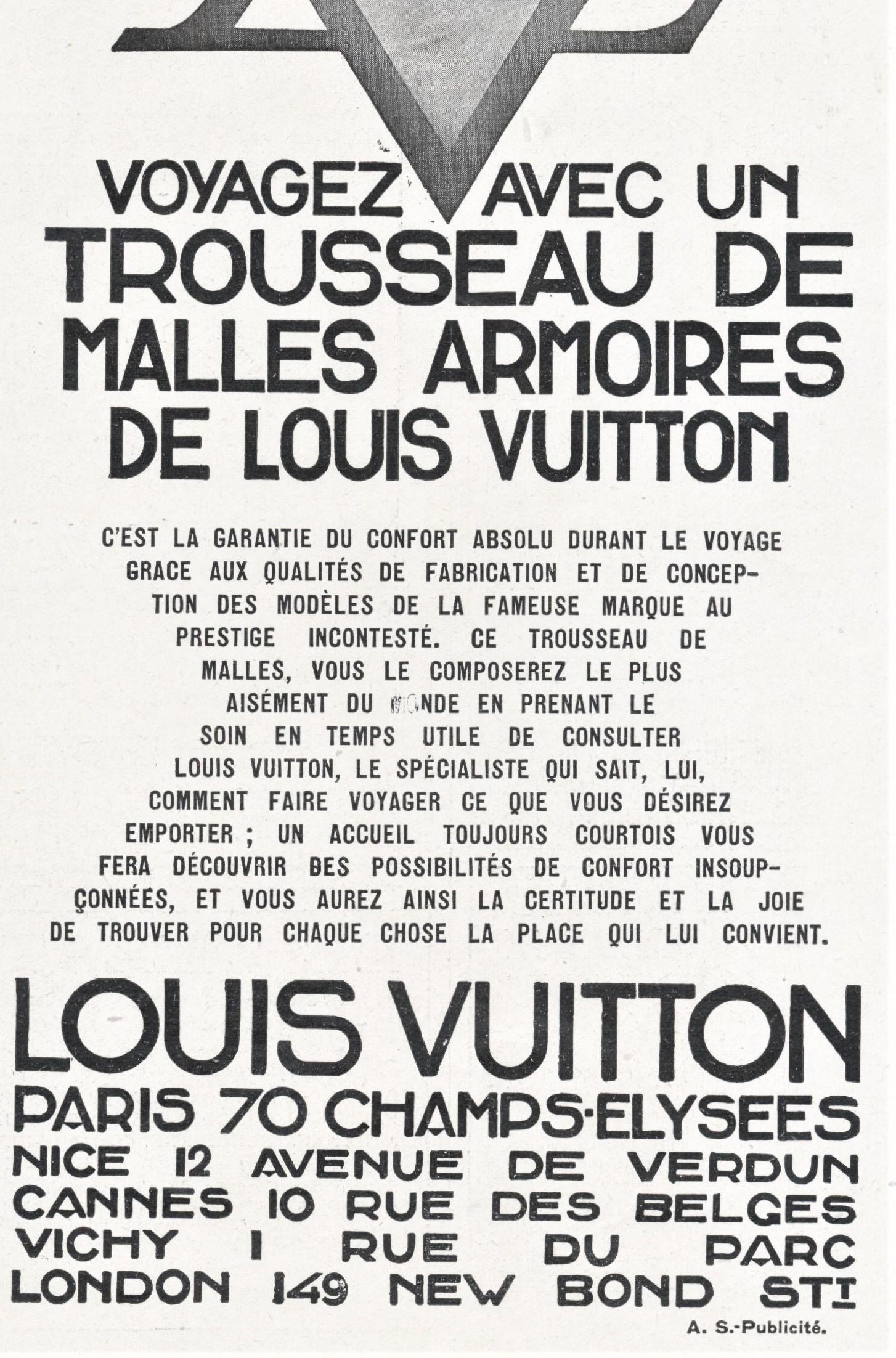 Matted Vintage Art Deco Louis Vuitton Trunk Print | Chairish