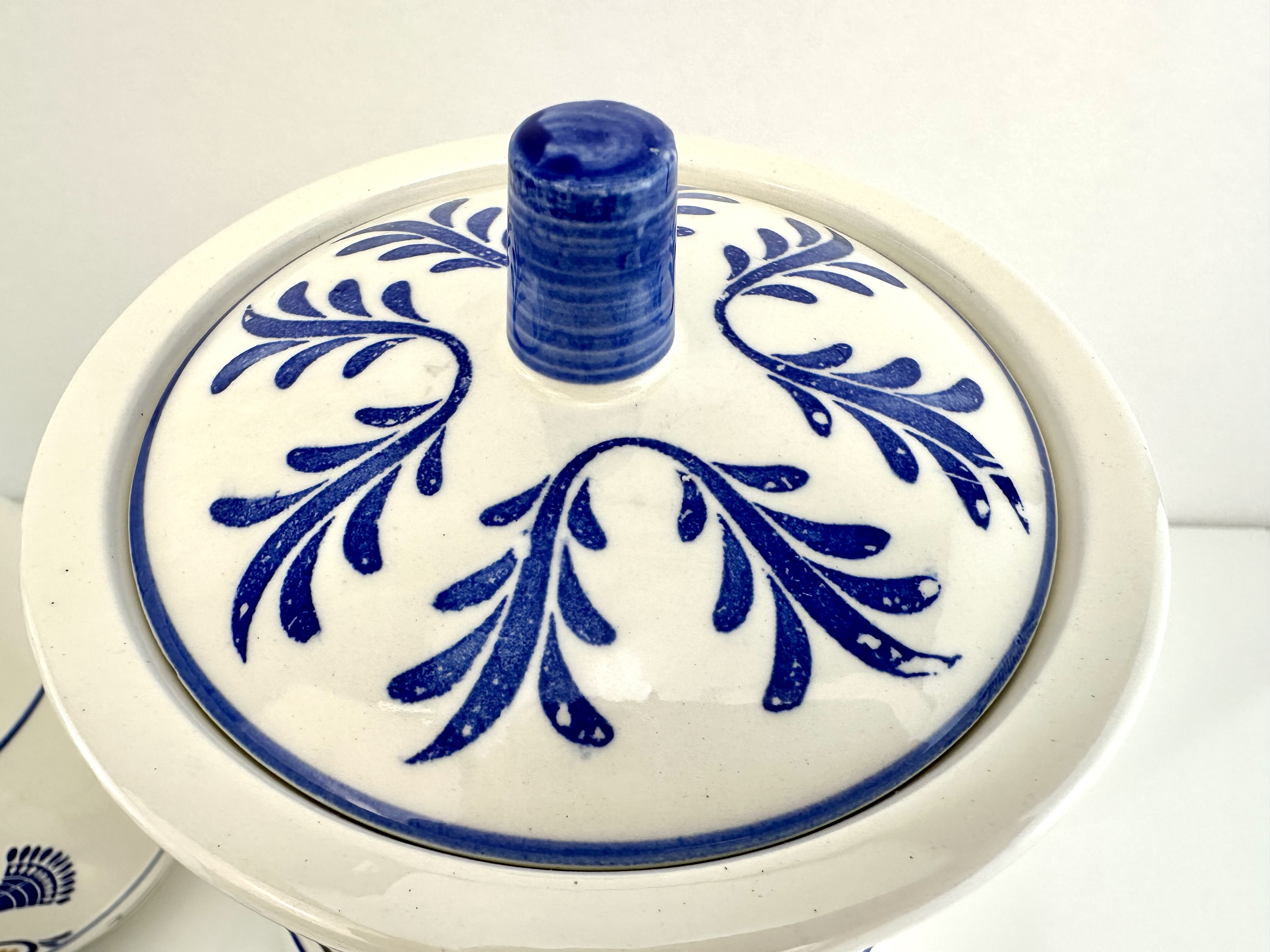 Vintage Royal Sealy Japan Blue and White Canister Set, Cookie