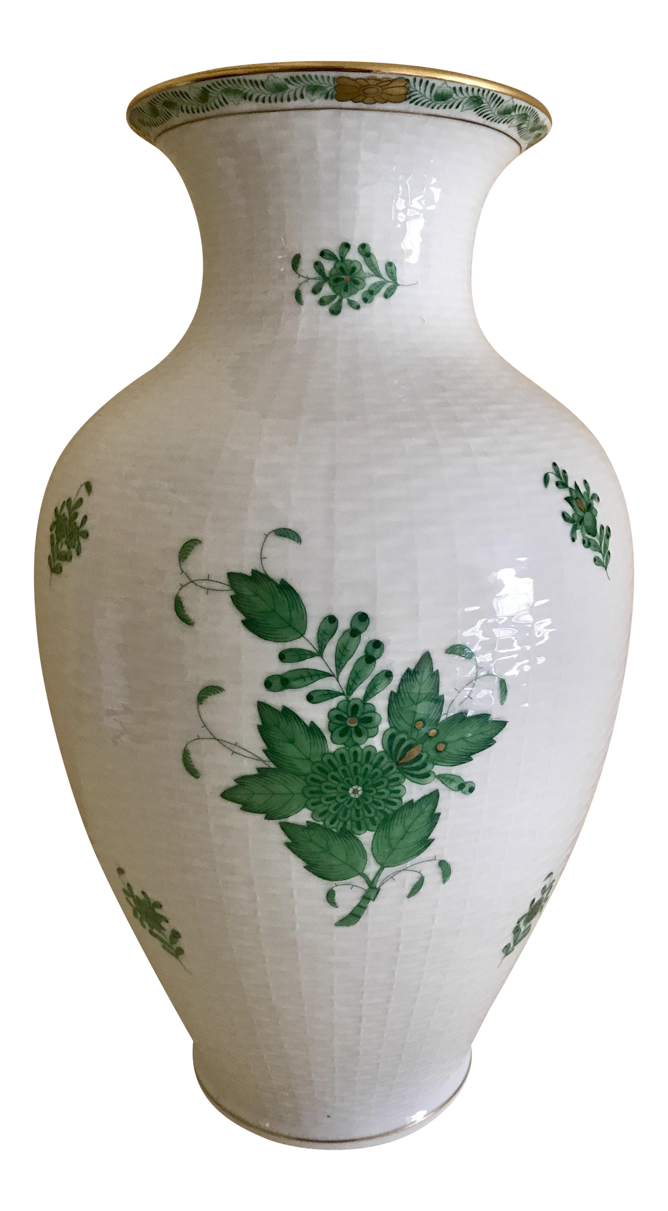 Herend Porcelain Green Chinese Bouquet Vase Chairish