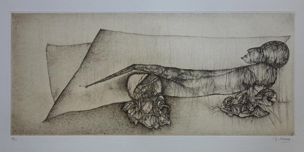 Fred Deux, The Dreamer, Original Etching is available for purchase