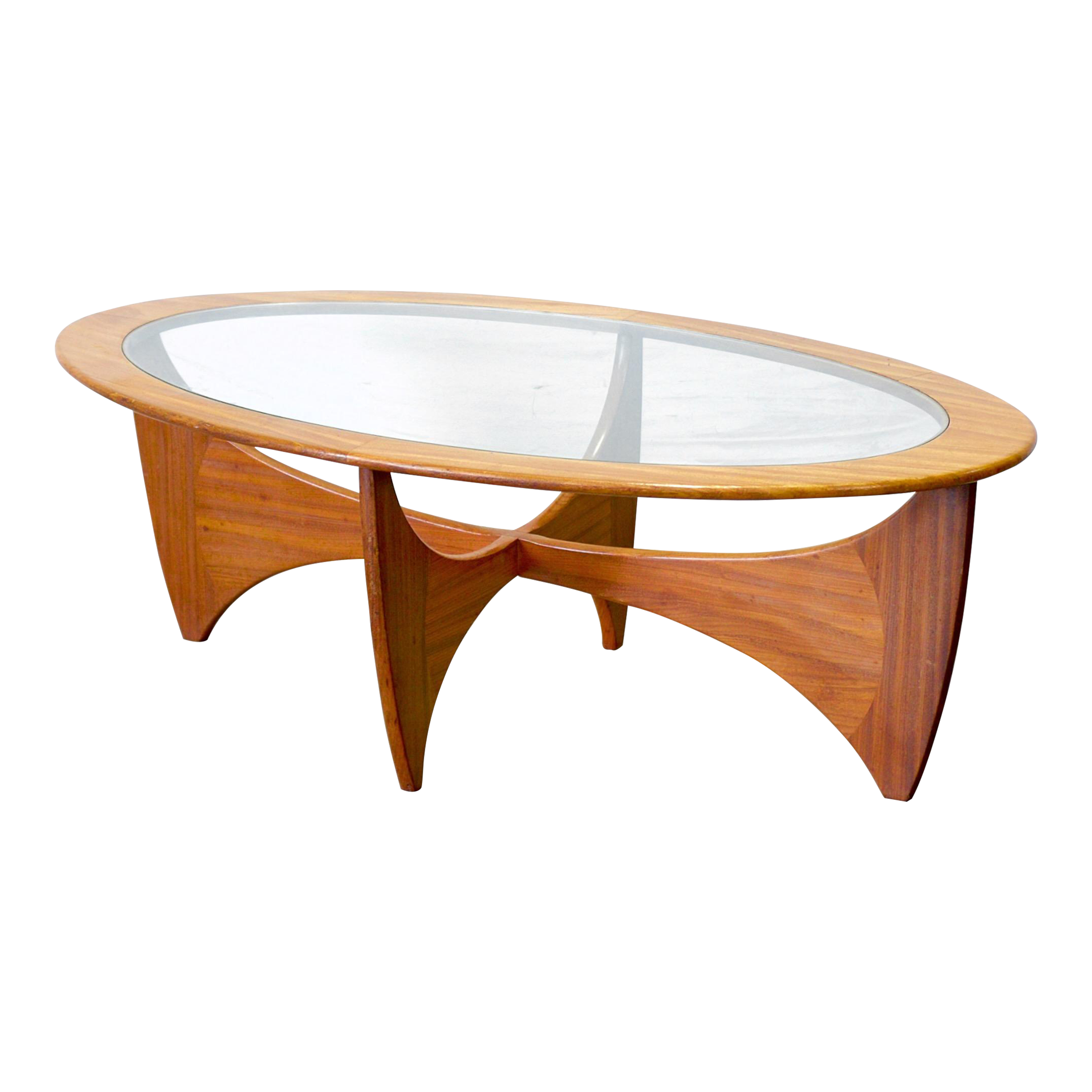 1960s G-Plan "Fresco" Aka "Astro" Oval Teak Coffee Table With Glass Top ...