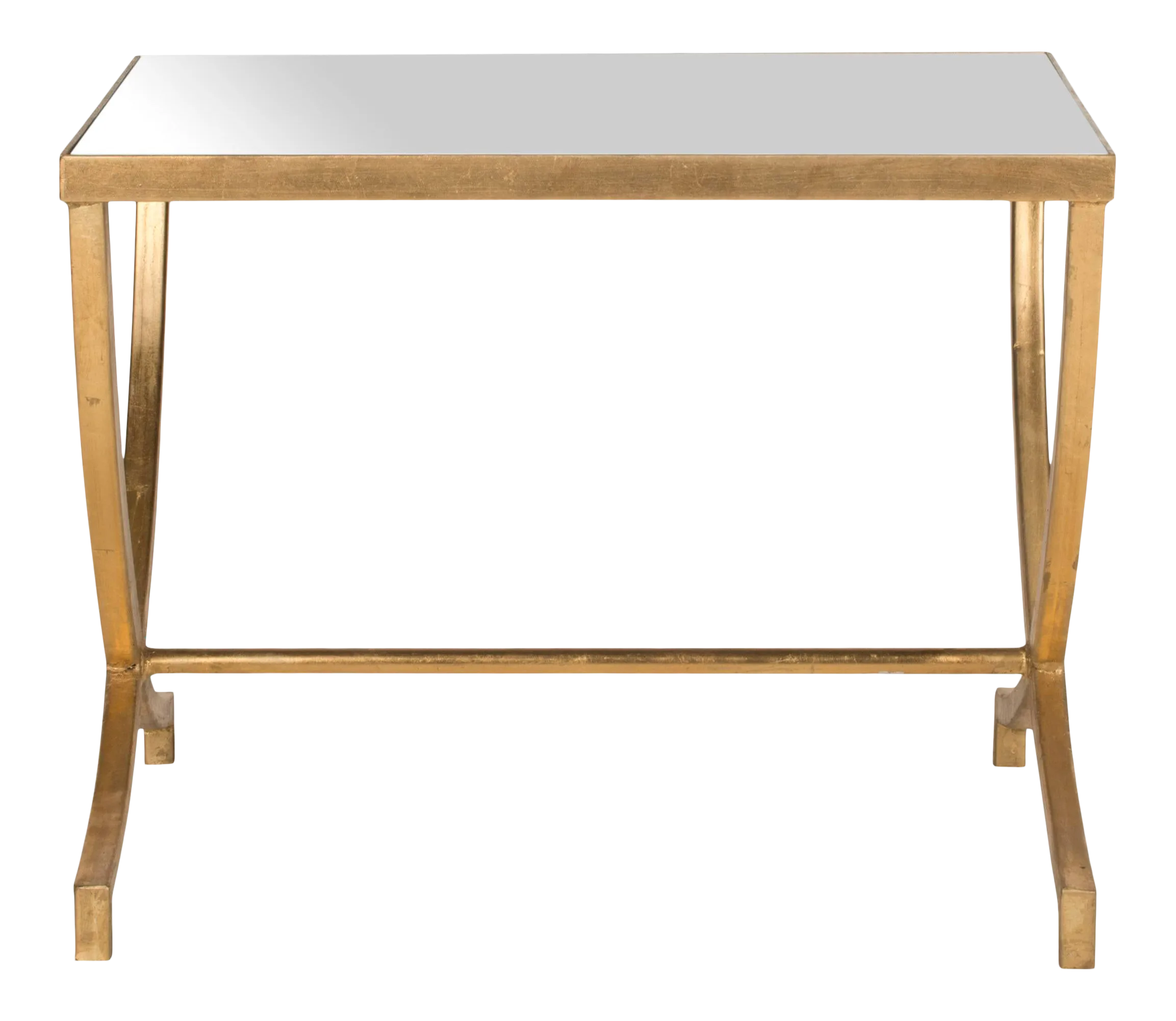 Ryan Glass Top Accent Table in Gold Chairish
