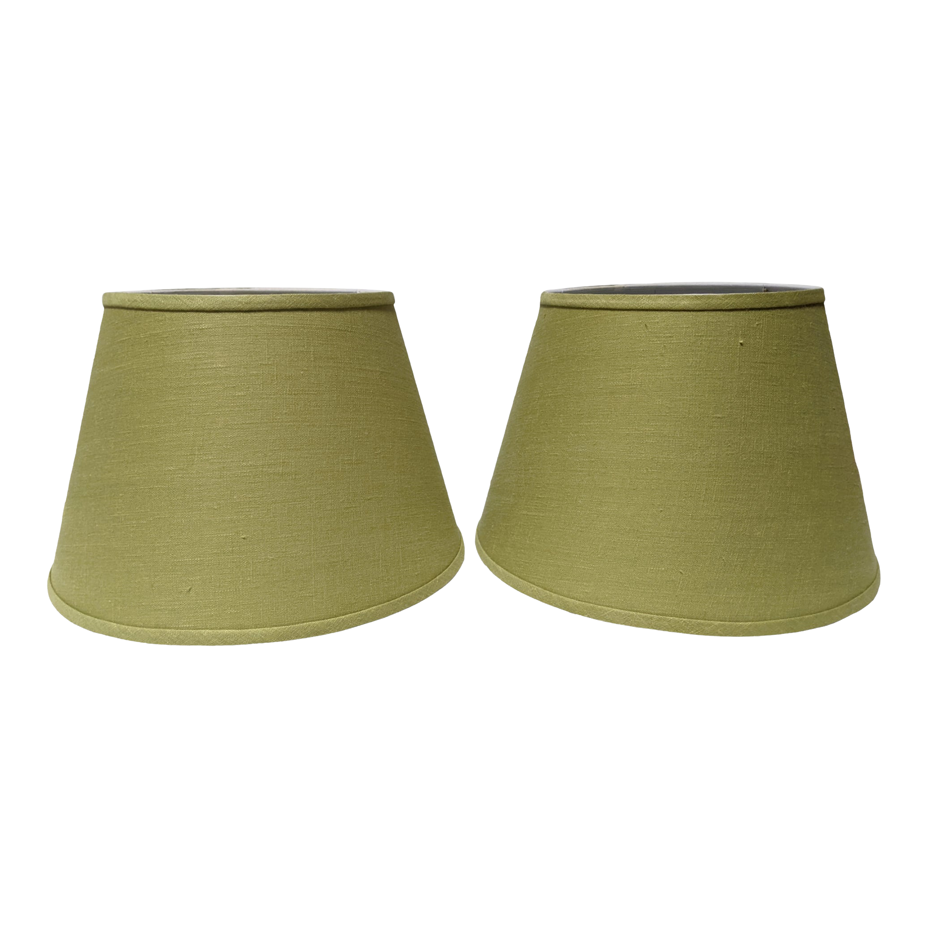 Ballard Designs Lemongrass Green Linen Lamp Shades a Pair Chairish