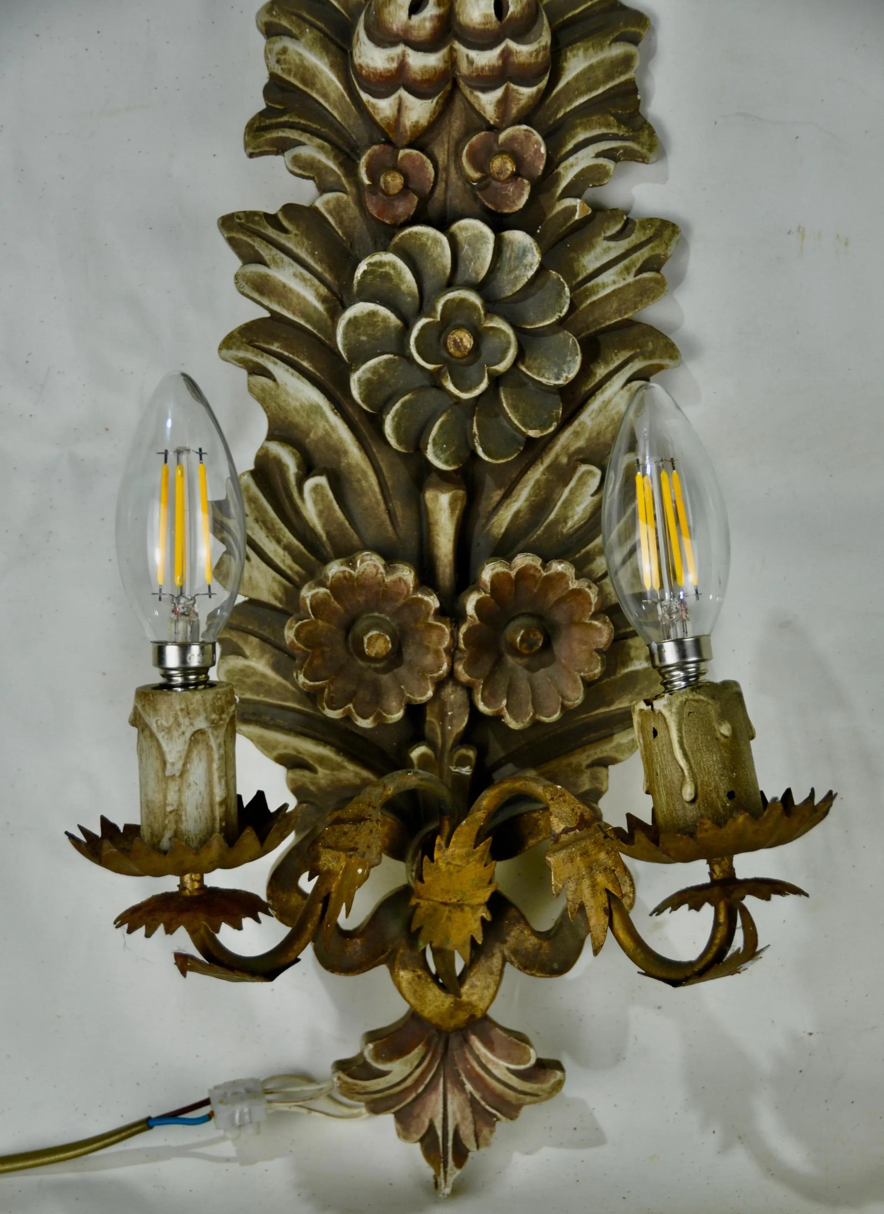 Polychrome and Wood Sconce, 1960s