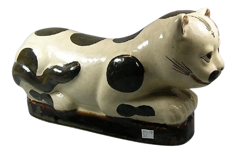 Antique Chinese CizhouWare Ceramic 'Cat' Pillow Chairish