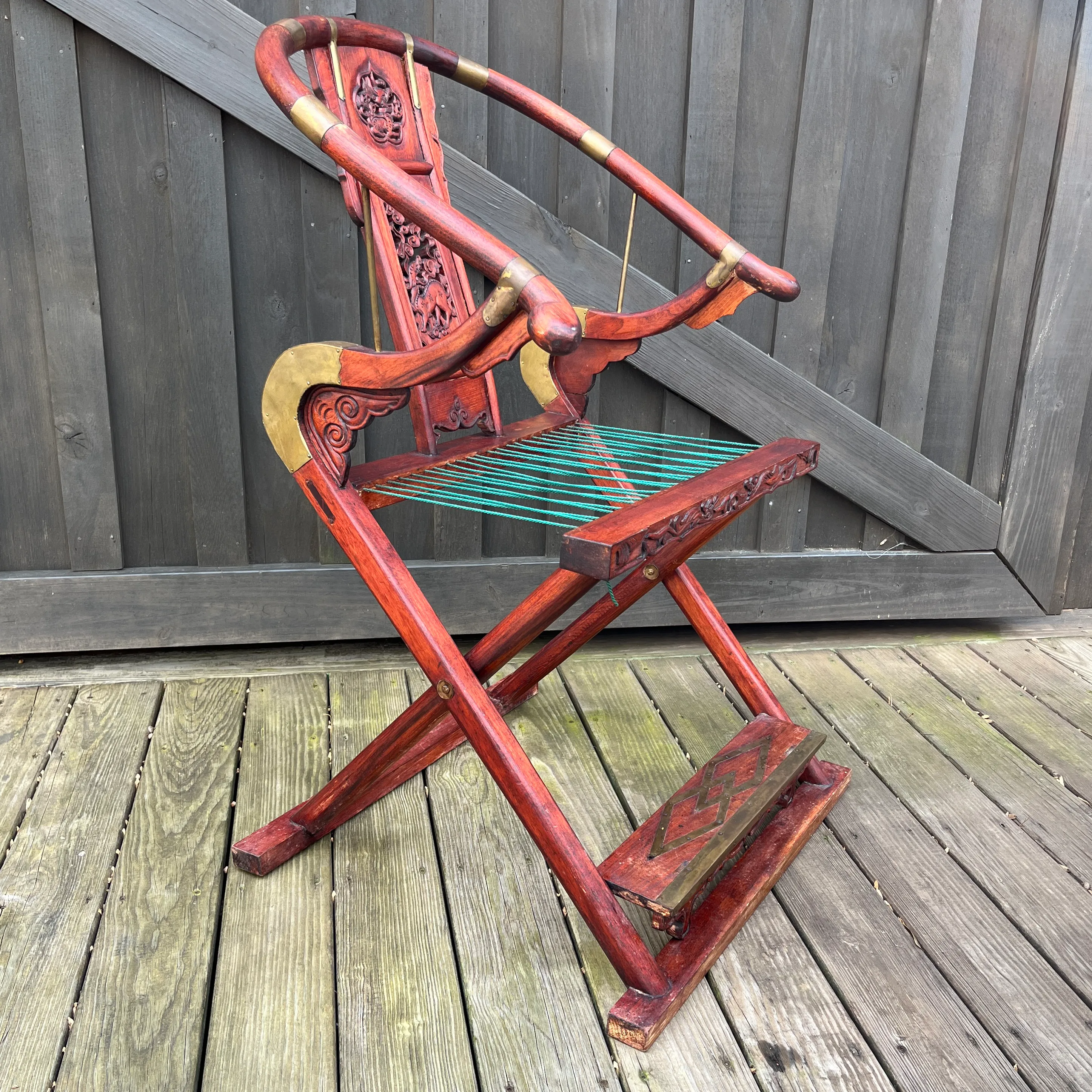 椅子 vintage folding chair vintage-asian-horseback-