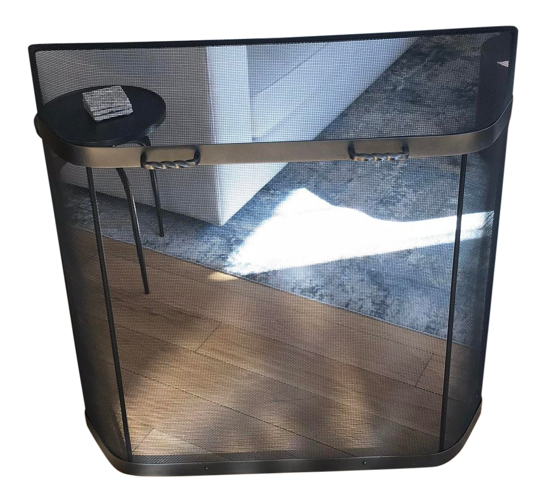 Restoration Hardware Black Steel Fire Screen
