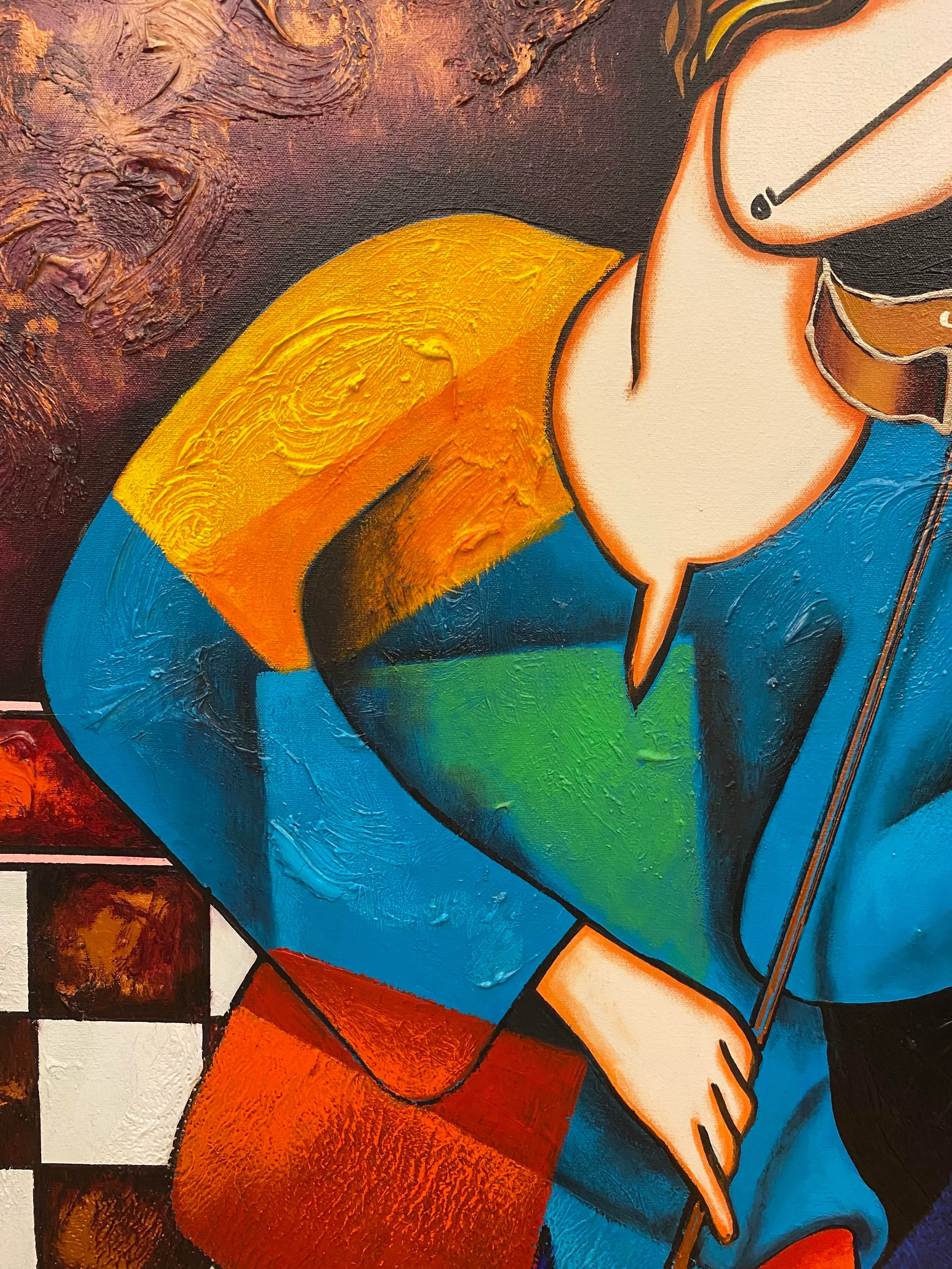 アート・デザイン・音楽 Painting oil on canvas 100cmx100cm Amazon.com: Music Canvas Wall Art, Music Wall Decor, Jazz