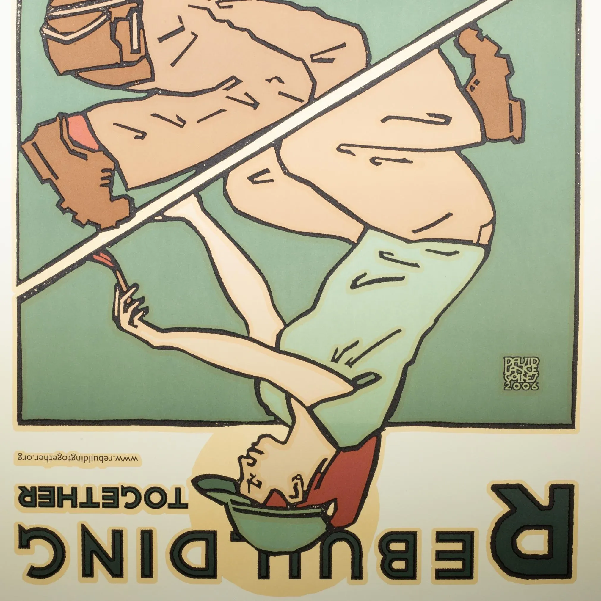 David Lance Goines, Rebuilding, Poster 2006 | Chairish