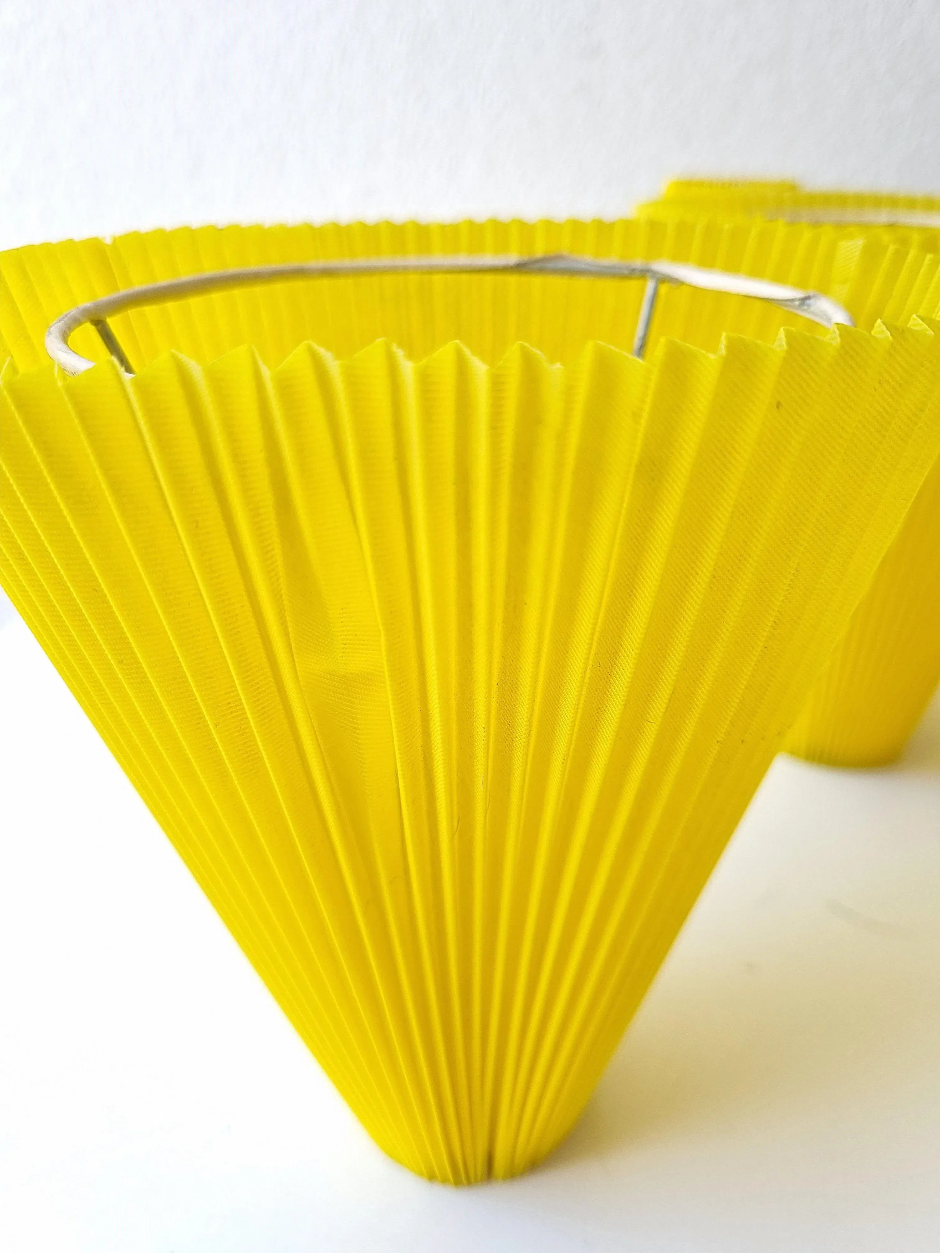 Vintage Brass Pleated Shade Pendant Lamp, 1960