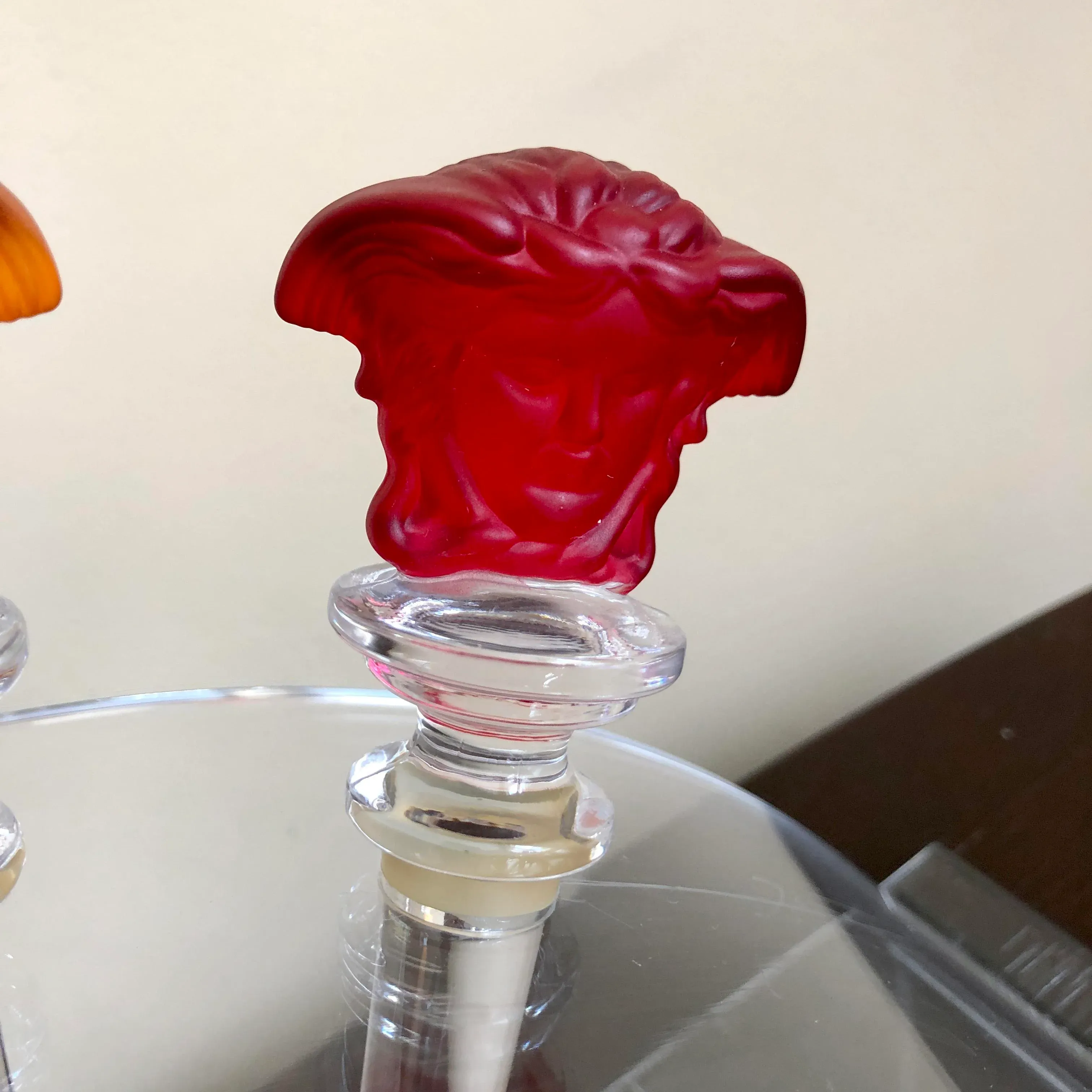 Rosenthal Versace Medusa Crystal Wine Stoppers- Set of 6 | Chairish