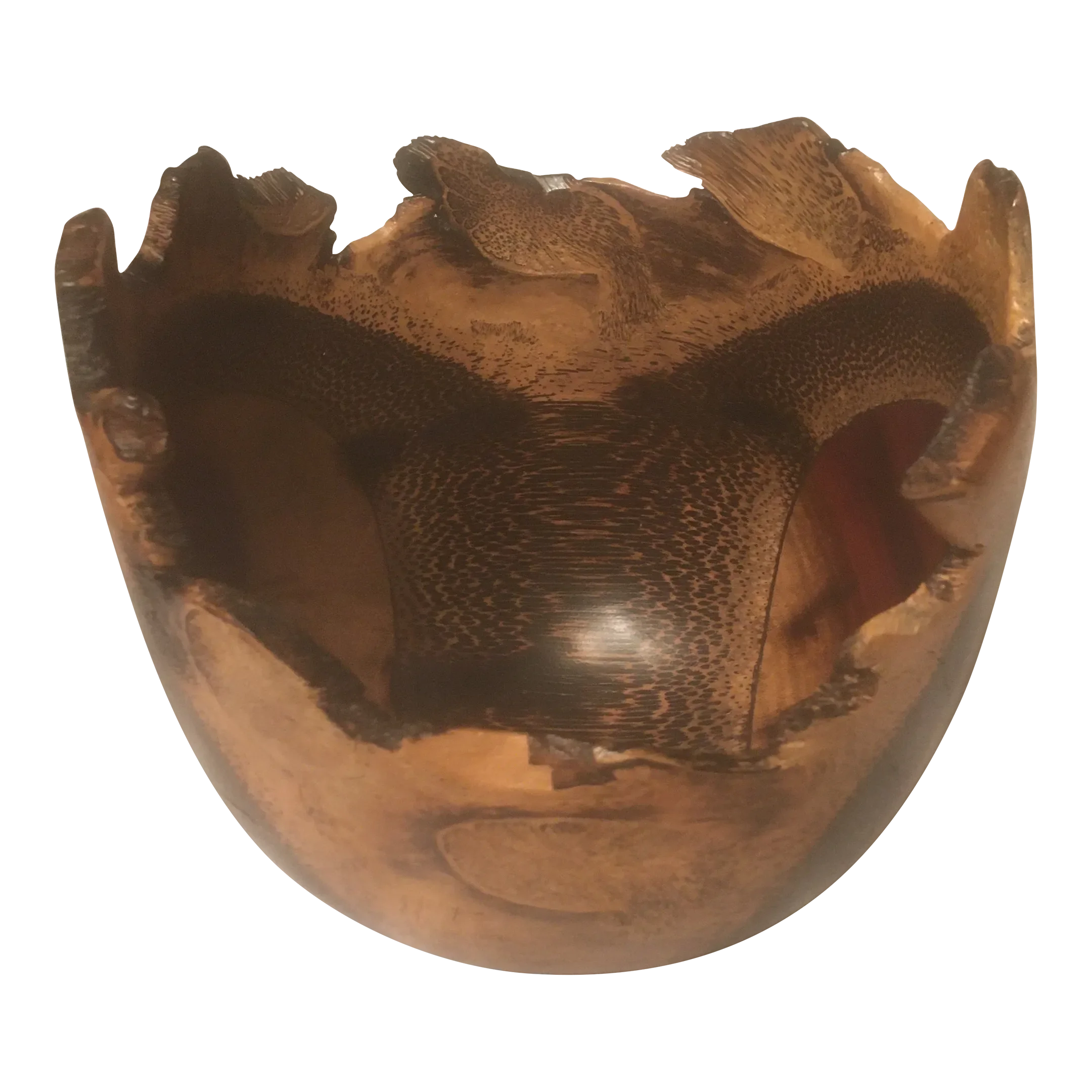 1990s Arturo Solano Live Edge Exotic Wood Turned Bowl | Chairish