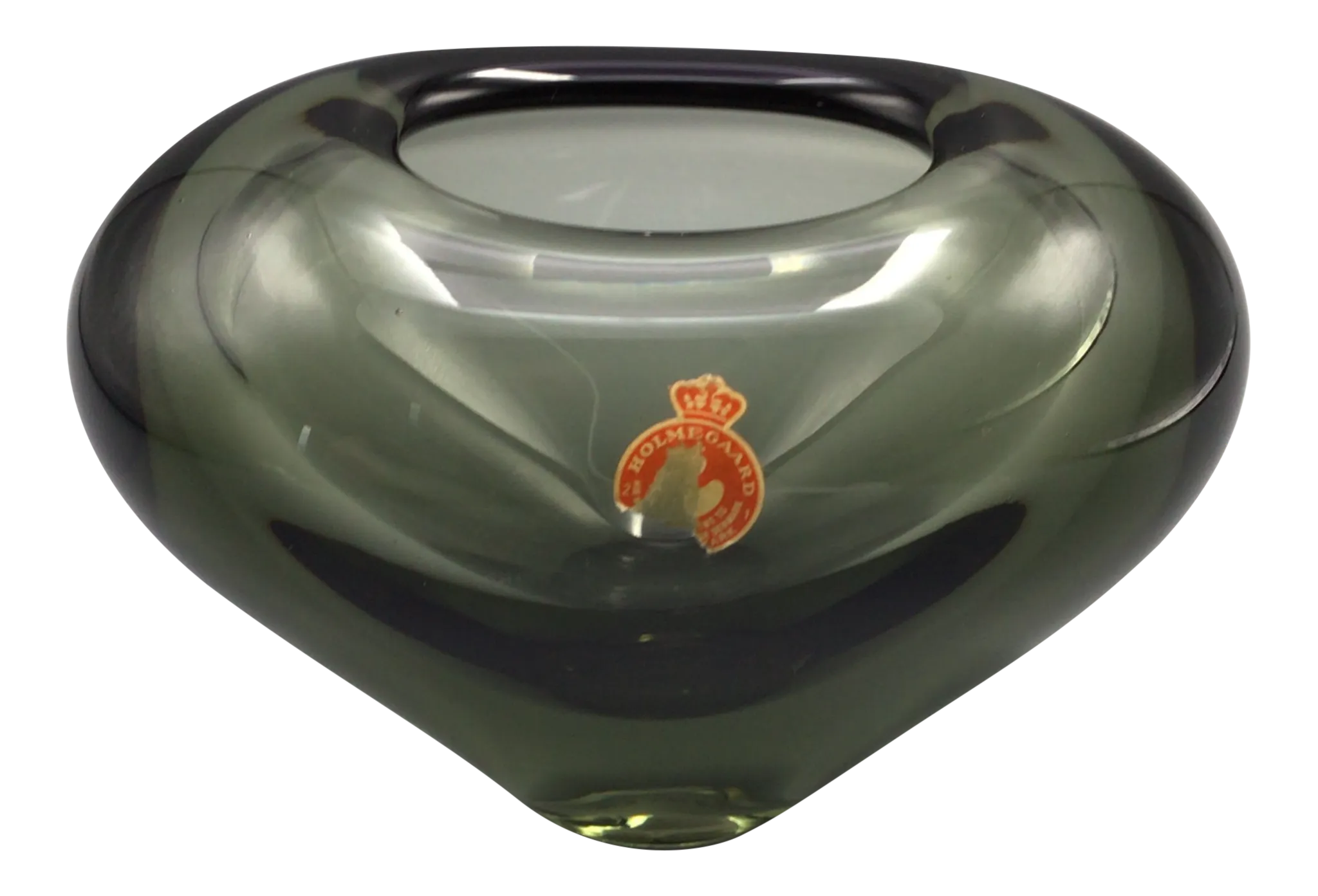 Vintage Holmegaard MidCentury Modern Art Smoked Glass Vase Chairish