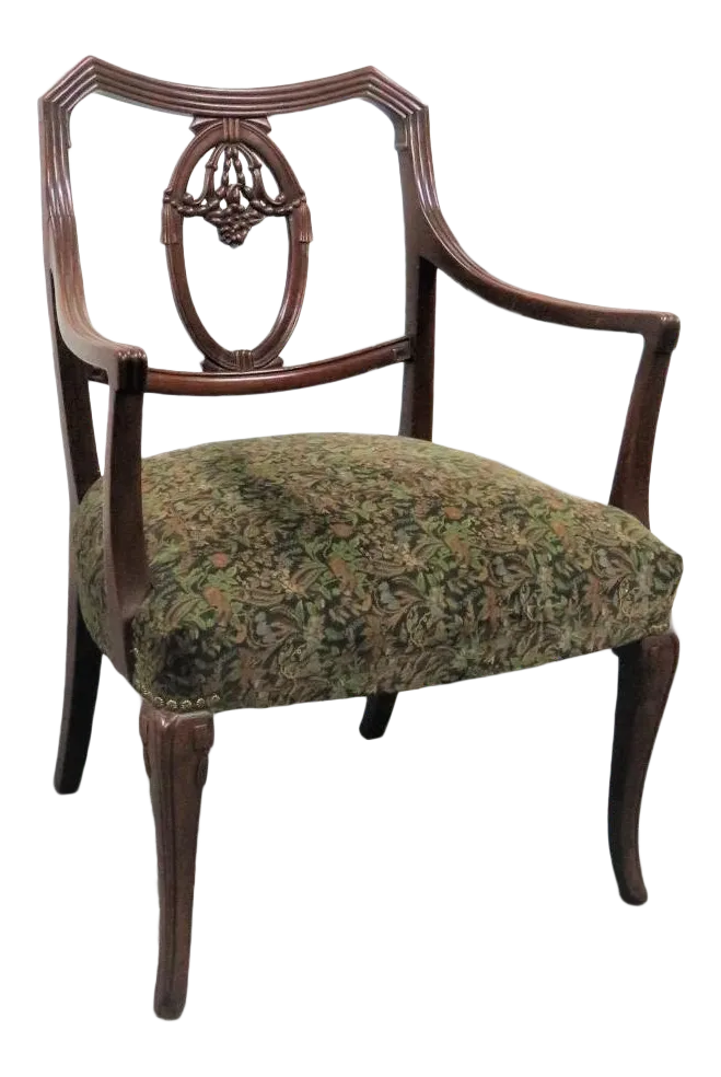 Mid 20th Century Regency Carved Mahogany Vanity Chair Chairish