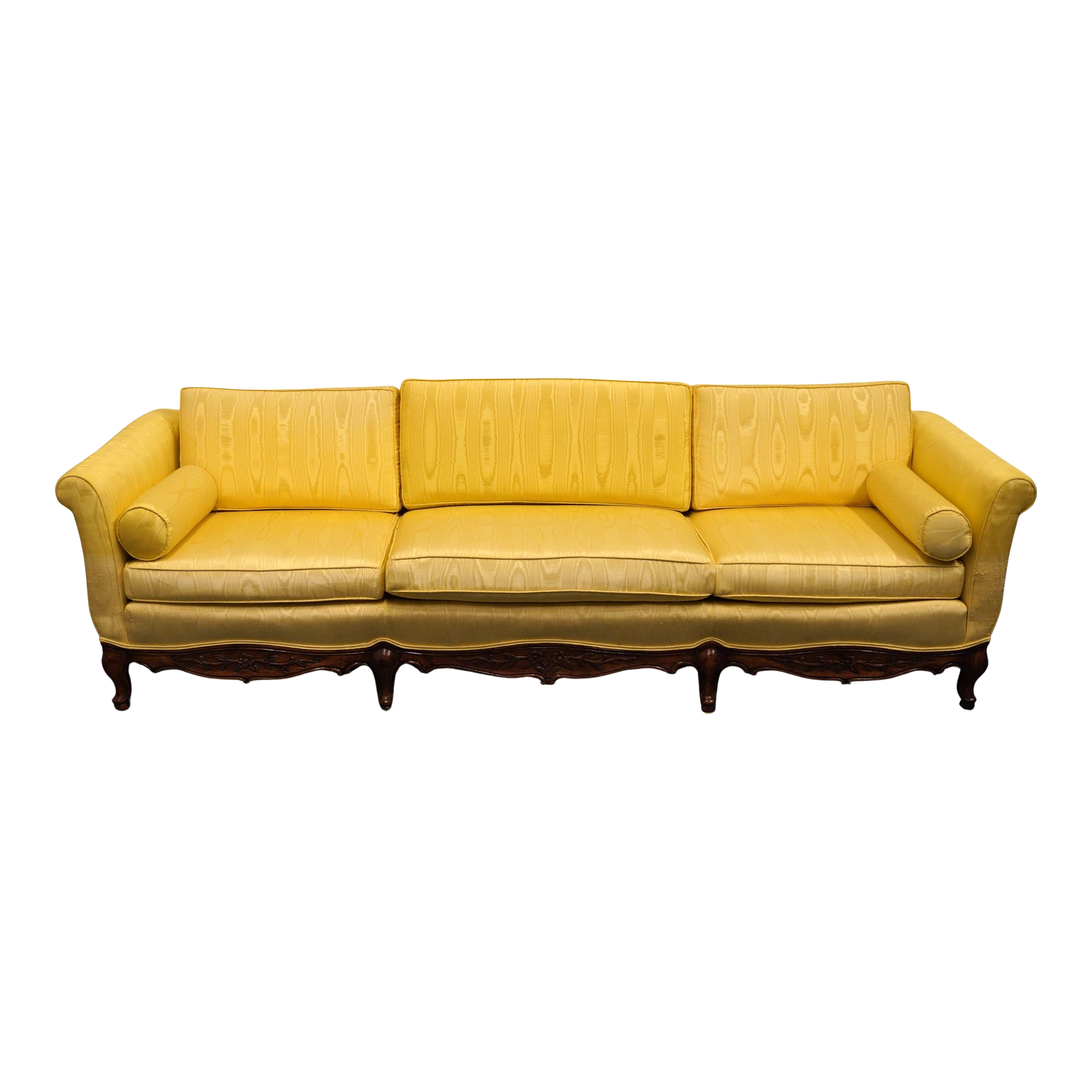 Thomasville Furniture Retro Country French 99" Parlor Sofa W. Yellow