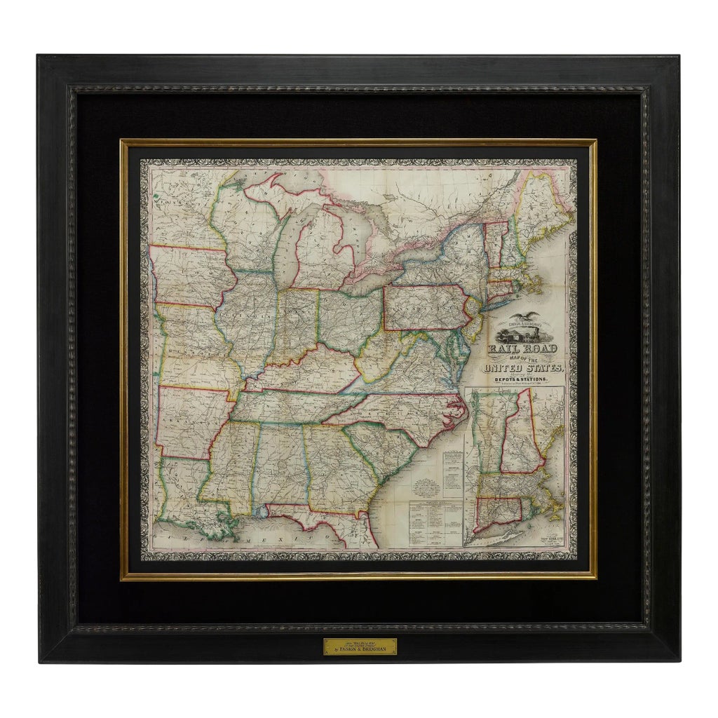 1866 Ensign & Bridgman's Rail Road Map of the United States, Showing ...