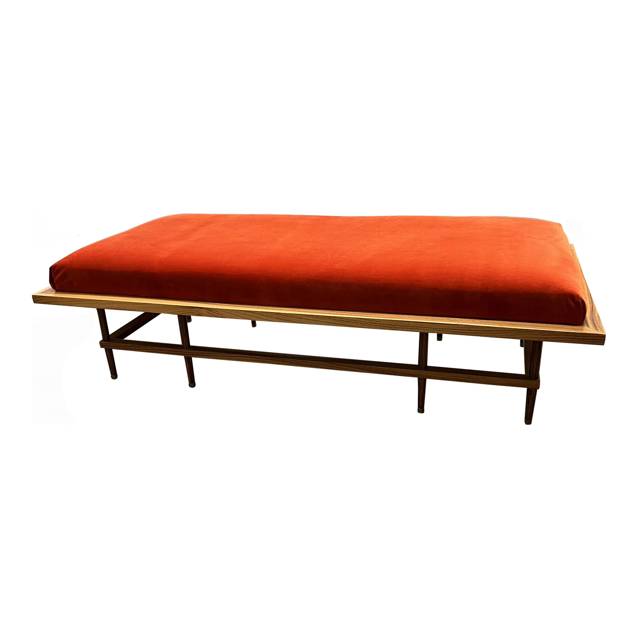 Resource Decor MidCentury Style Orange Velvet Bench Chairish