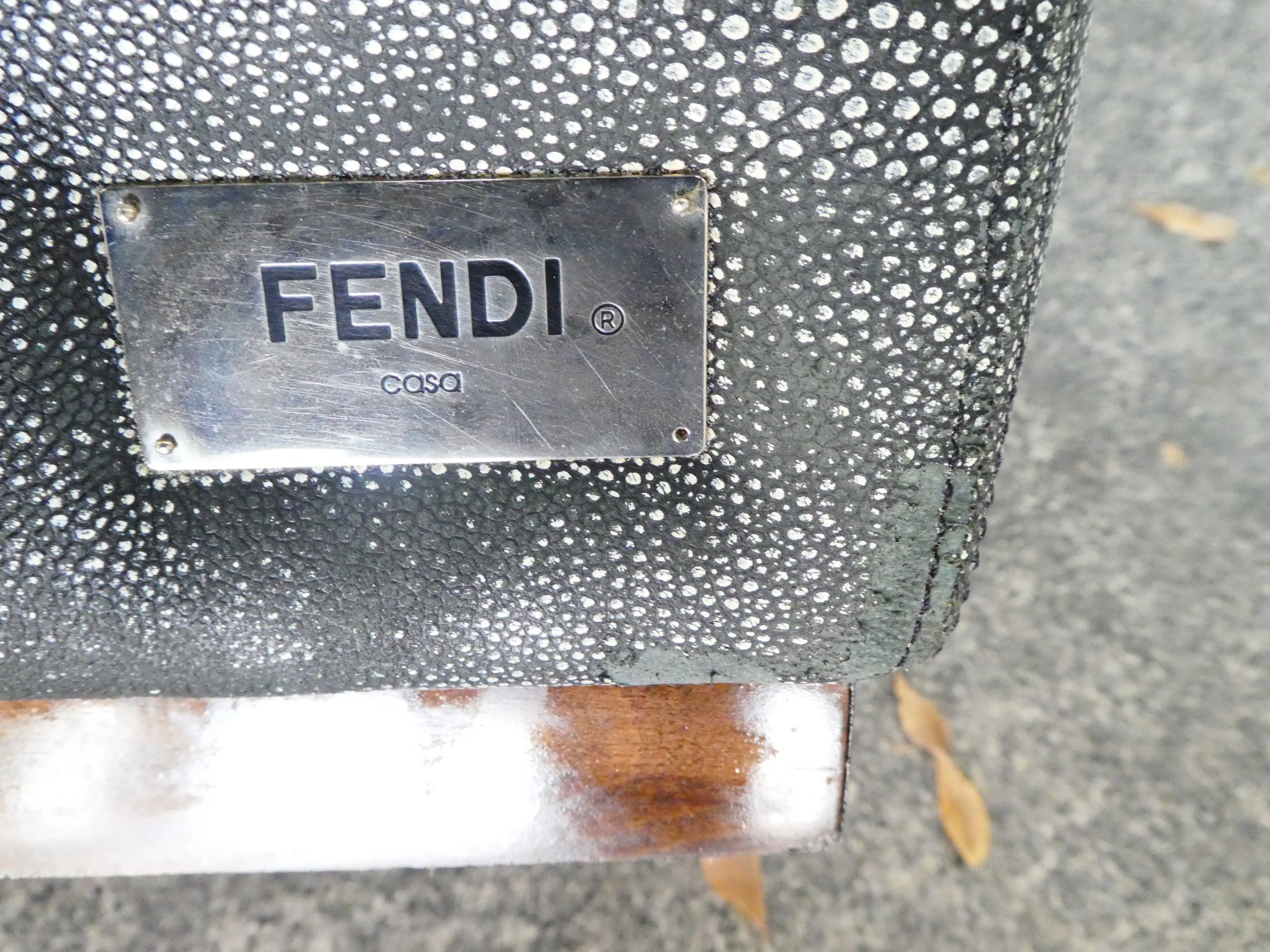 Fendi Casa Faux Shagreen Stingray Pouf or Stool | Chairish