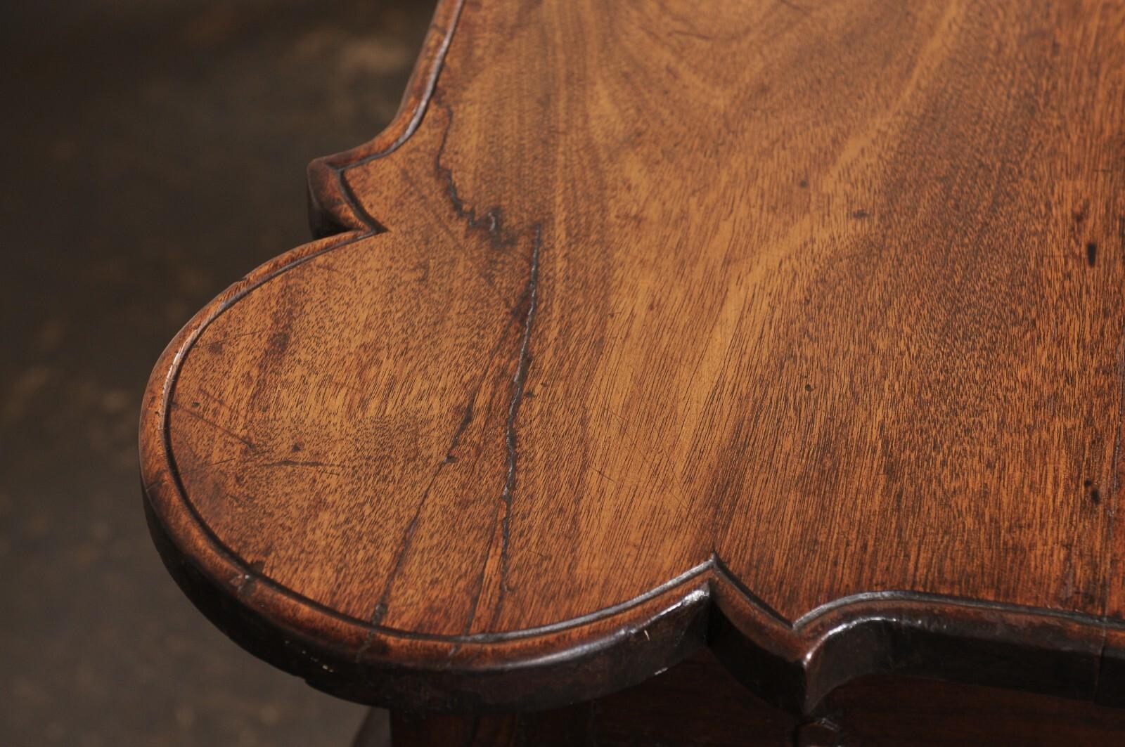 18th Century Portuguese Baroque Walnut Carved Console Table