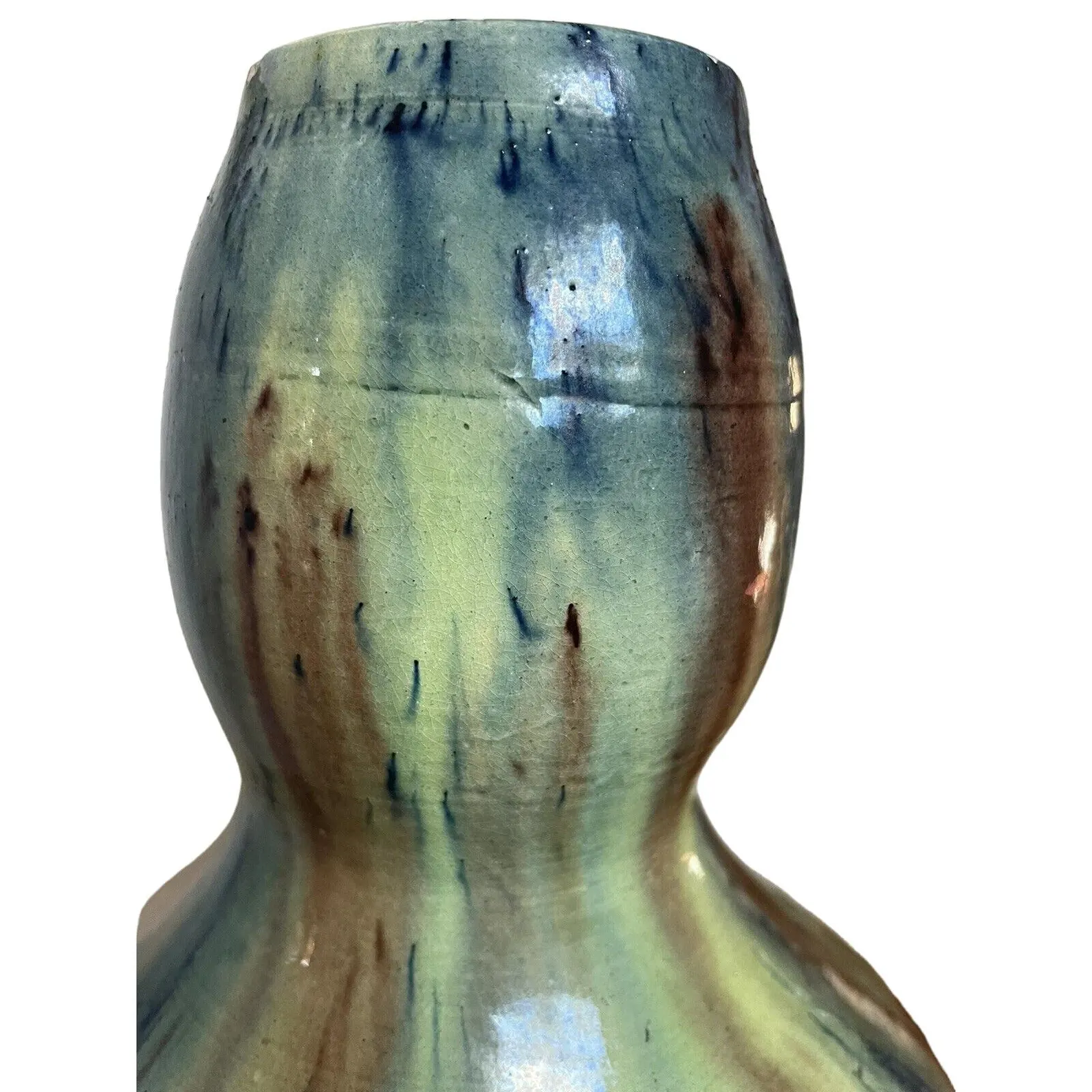 「Dugue/デュゲ」Art Deco Vase1930年台(France) Degué Art Deco vase in orange marbled glass, signed - Divine