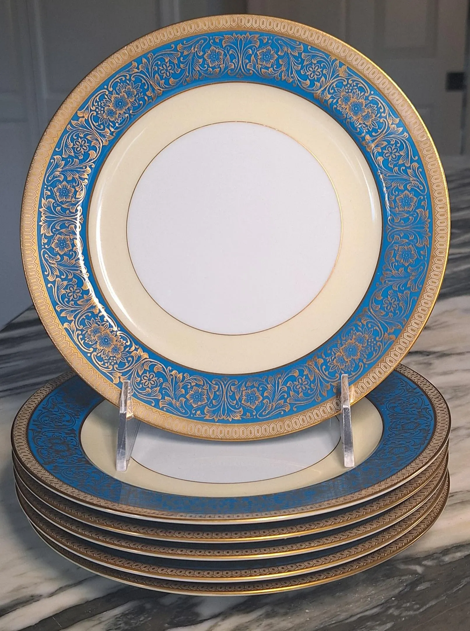 1948 Noritake Vornay Blue Pattern #4794 Salad Plates - Set of Six