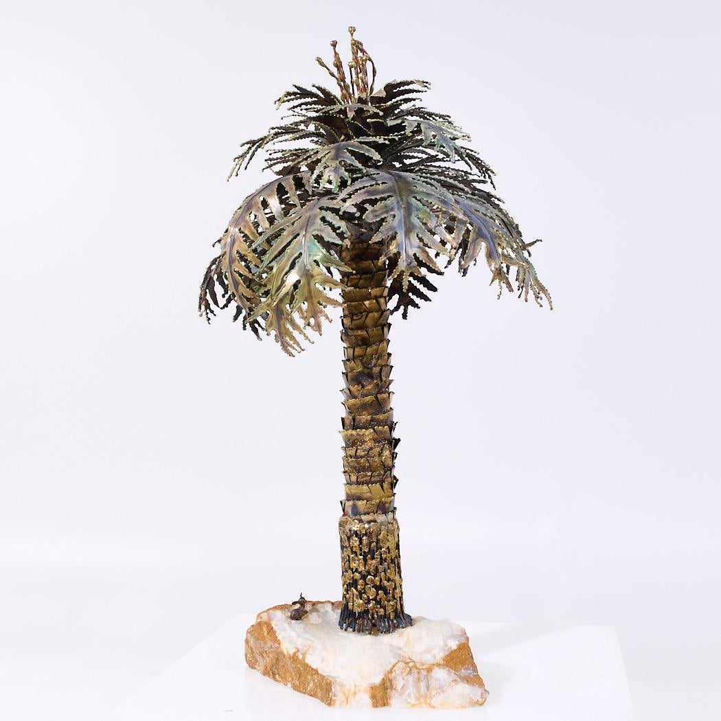 Curtis Jere Style Mid Century Brass Palm Tree Sculpture