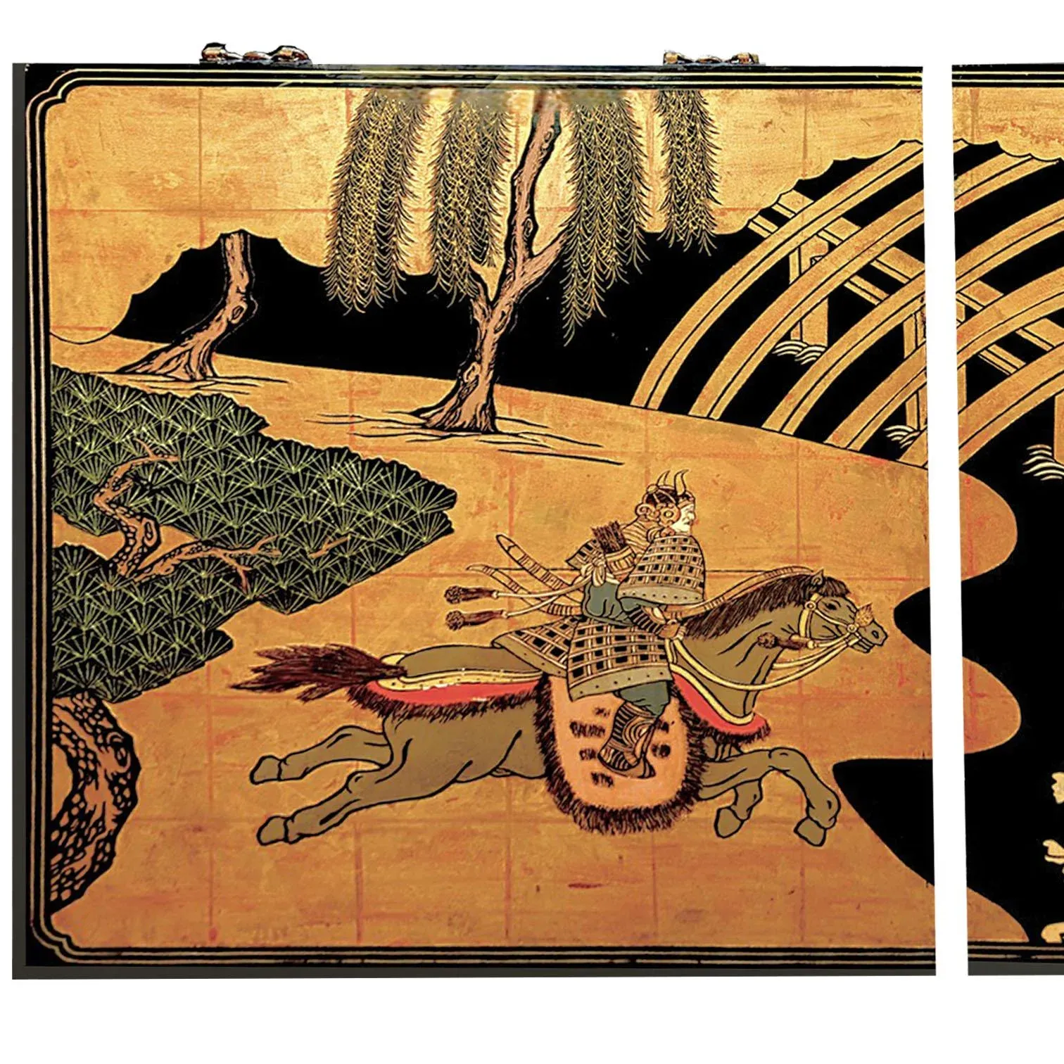 1990s Side by Side Painted Wood Wall Panels by Maitland Smith Ltd. Hong Kong